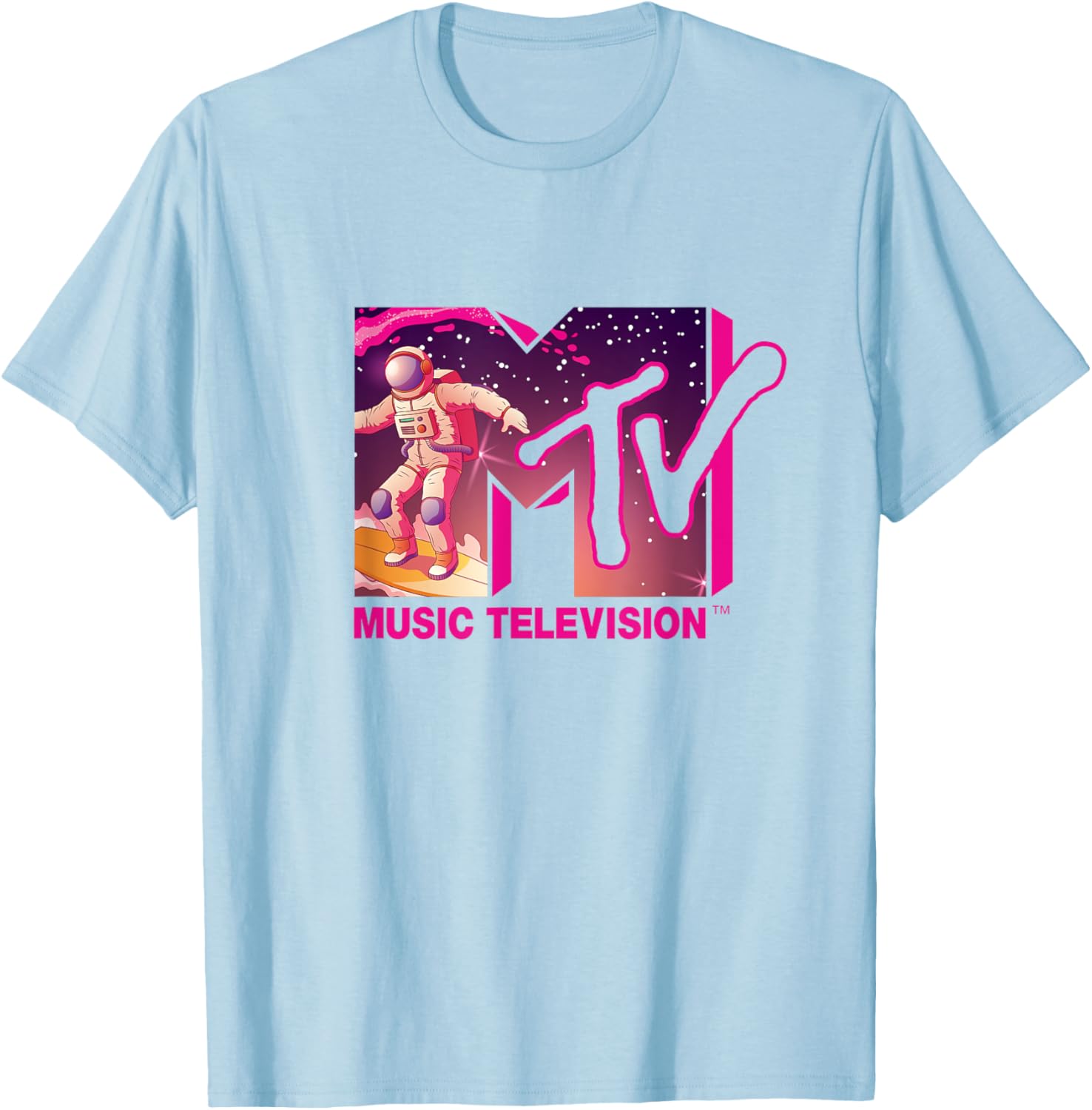 Mademark x MTV Surfing Astronaut Space T-Shirt - Official MTV Logo Tee - 19