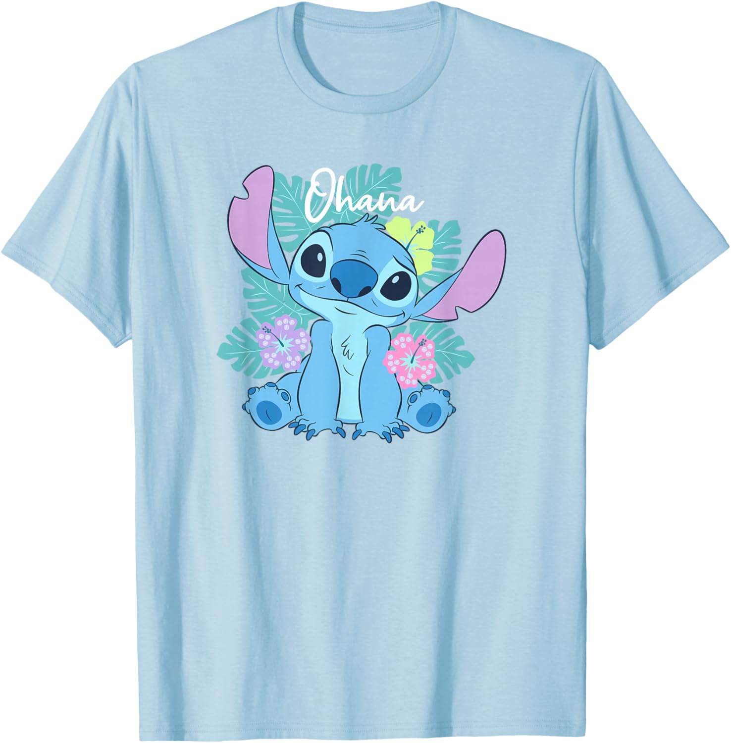 Disney Lilo and Stitch Ohana Floral Logo T-Shirt for Fun Family Style - 2