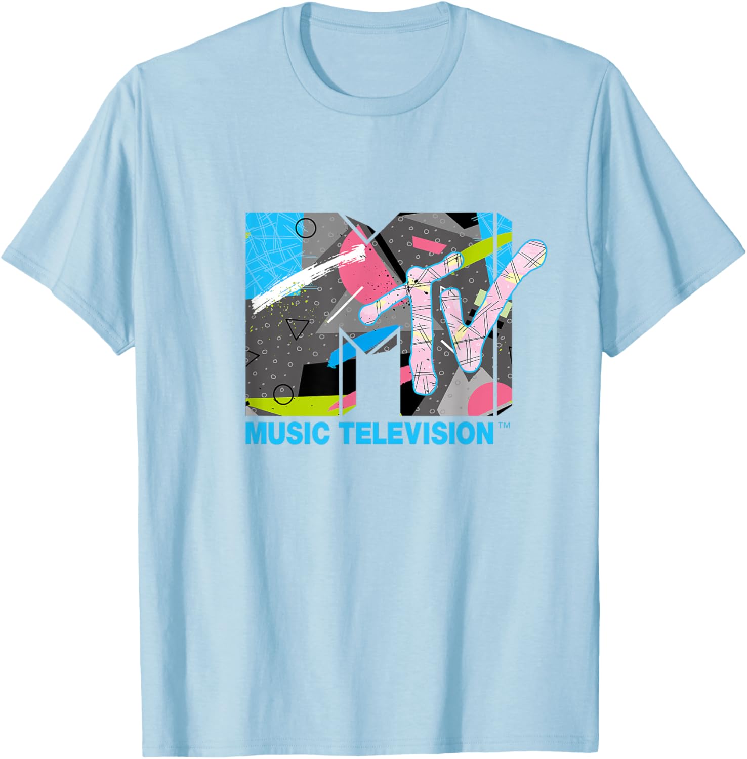 Mademark x MTV Abstract Art Geometric Logo T-Shirt for Trendy Style - 7