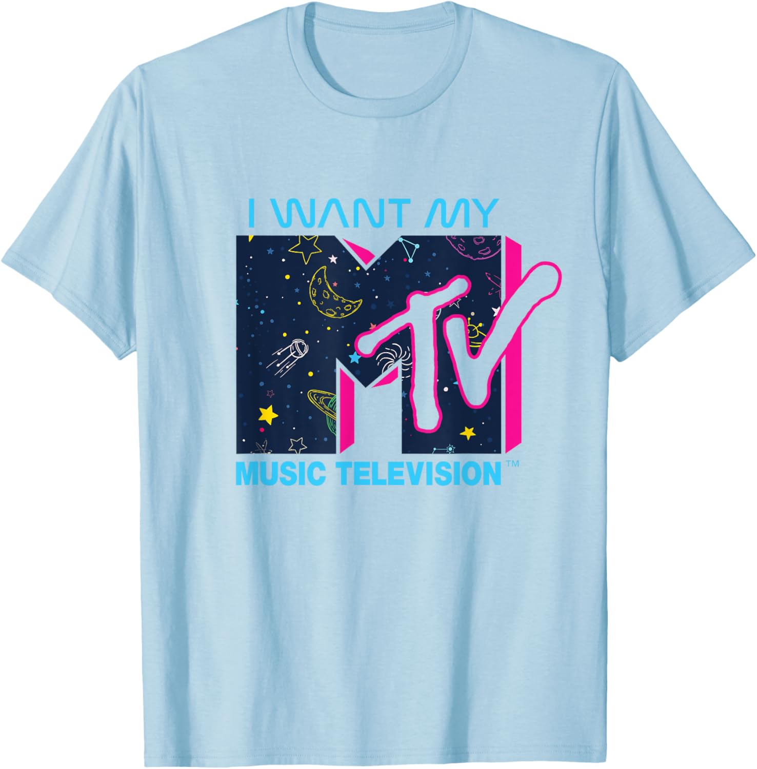 Mademark x MTV Official I Want My MTV Logo Space T-Shirt for Fans - 12