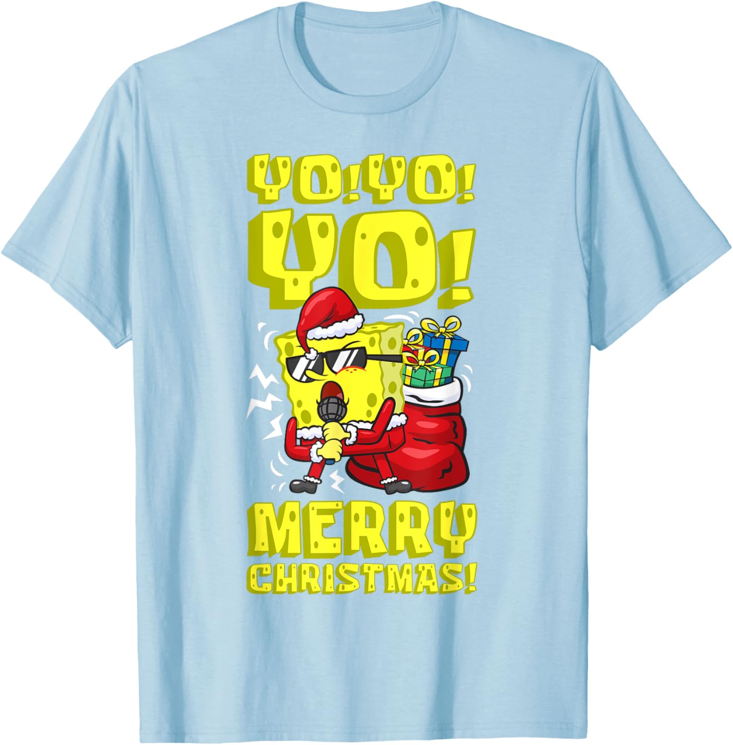 Mademark SpongeBob Santa Merry Christmas T-Shirt Fun Holiday Gift - 15