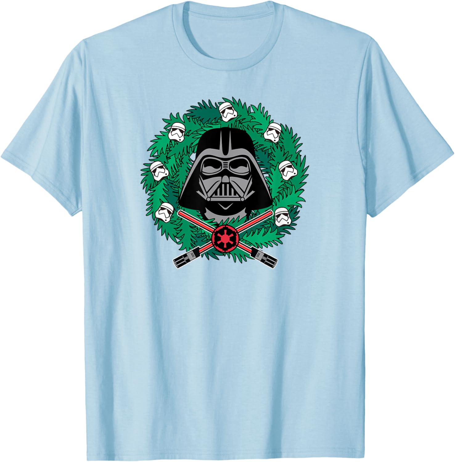 Amazon Essentials Men's Darth Vader Wreath T-Shirt for Christmas Fun - 8
