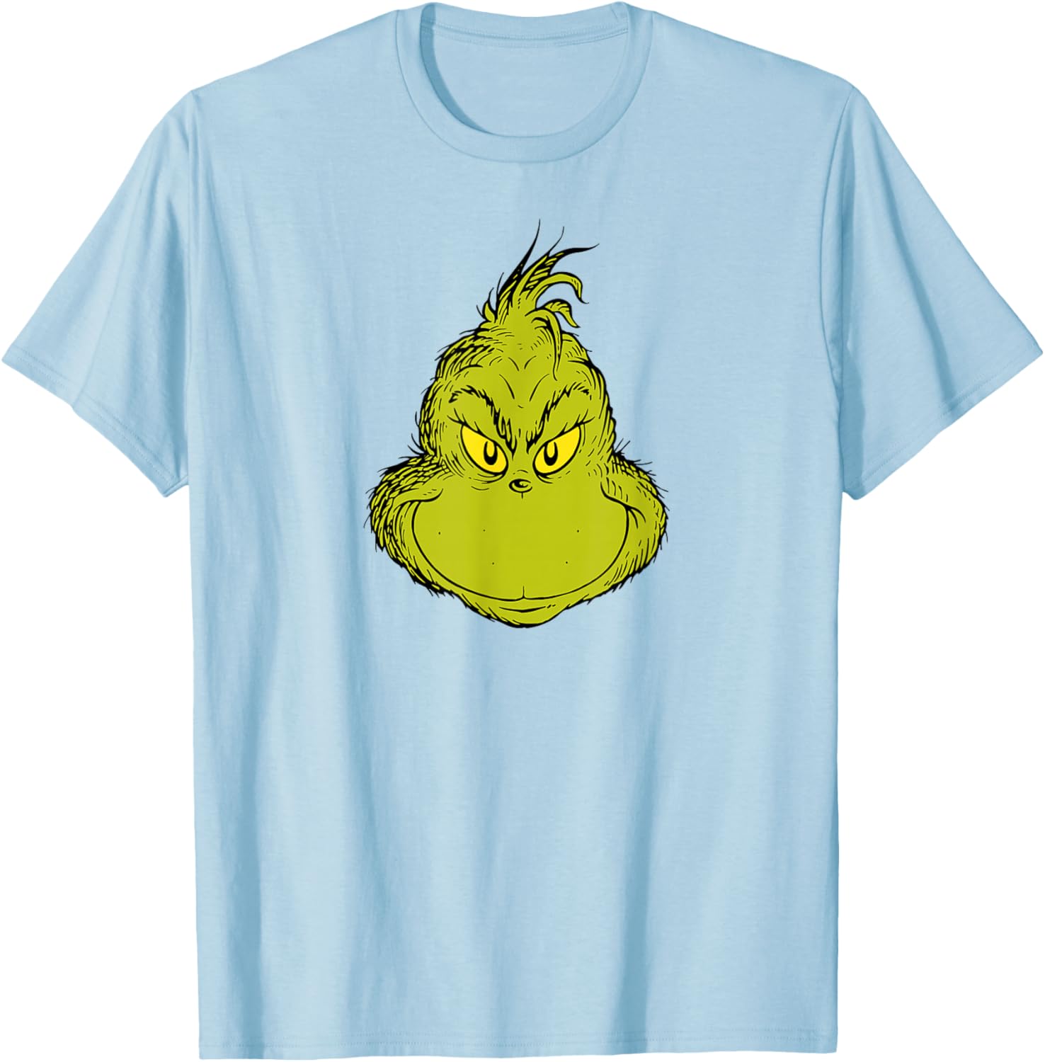 Classic Dr. Seuss Grinch Face T-Shirt for Fun Holiday Style - 14