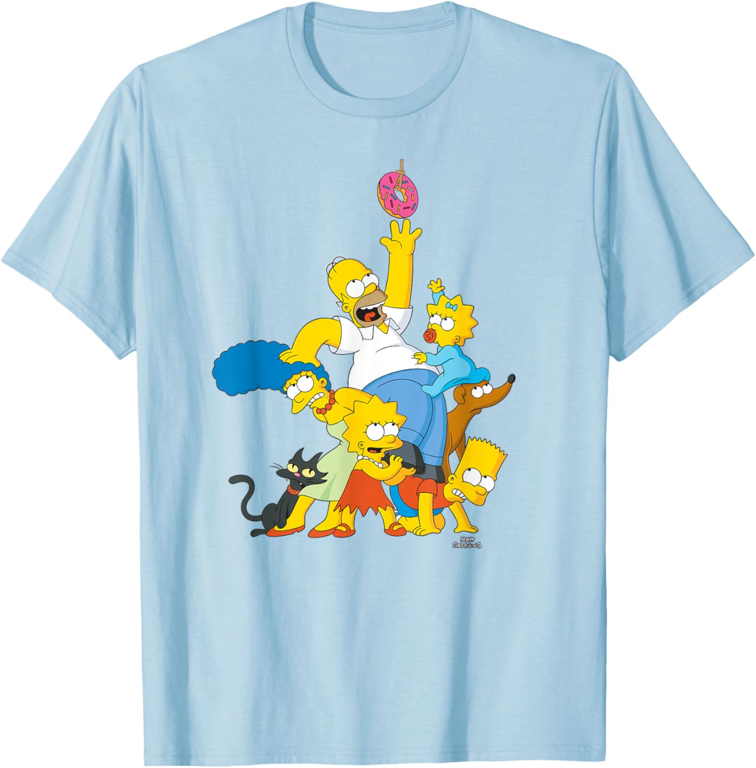 The Simpsons Family Donut Reach T-Shirt for Fun and Stylish Fans - 1