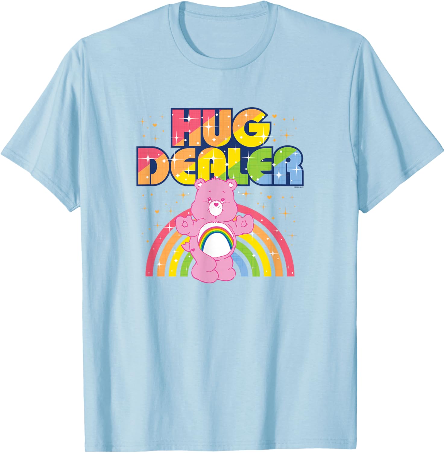 Care Bears Hug Dealer Retro Rainbow T-Shirt for Fun Casual Wear - 4