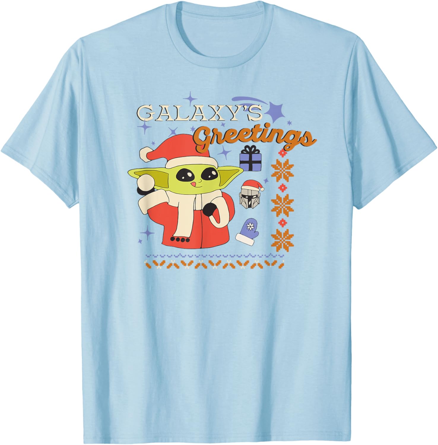 Mandalorian Grogu Christmas T-Shirt for Men, Black Graphic Print, Small - 4