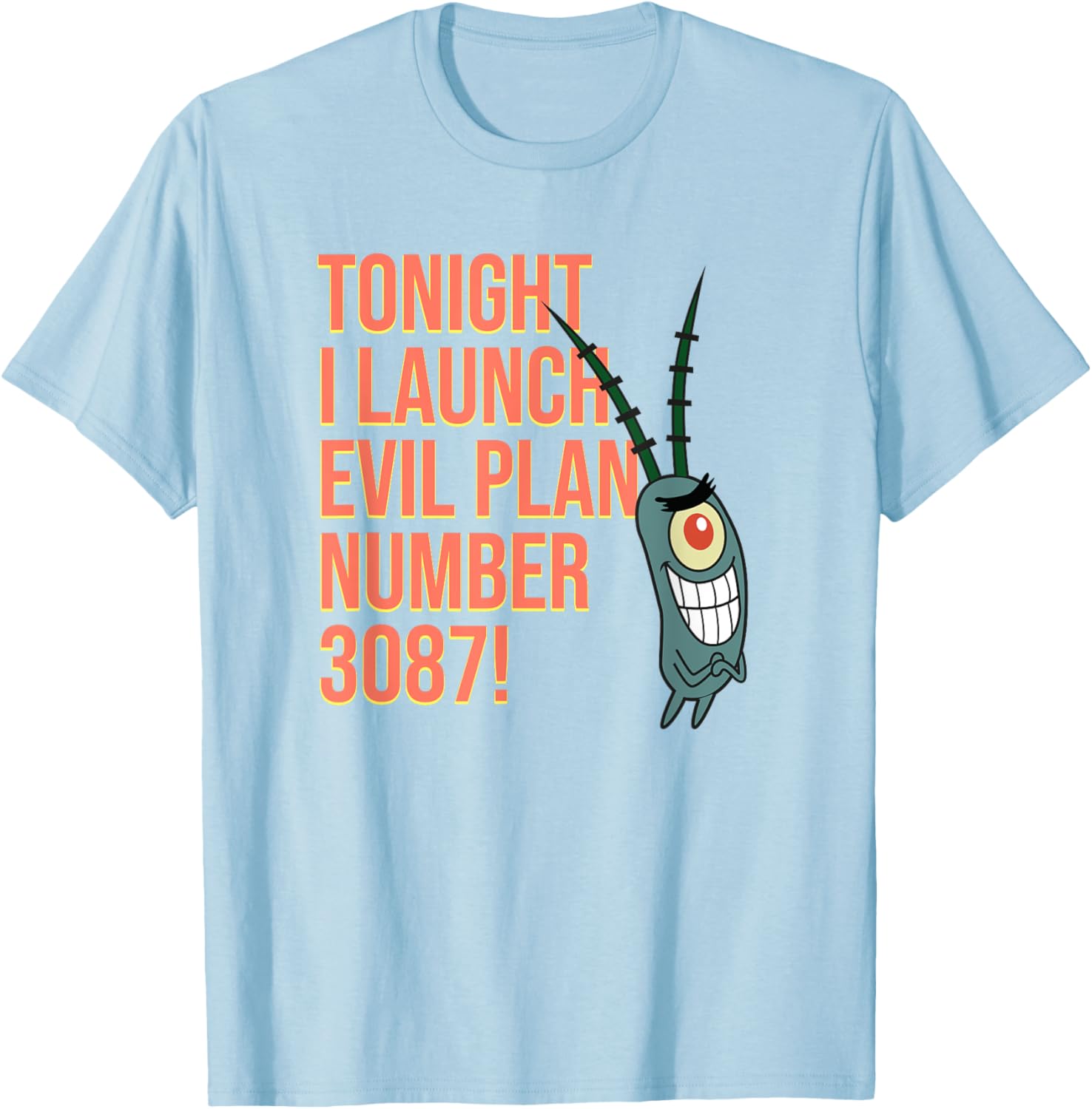 Mademark SpongeBob SquarePants Plankton Evil Plan 3087 T-Shirt for Fans - 11
