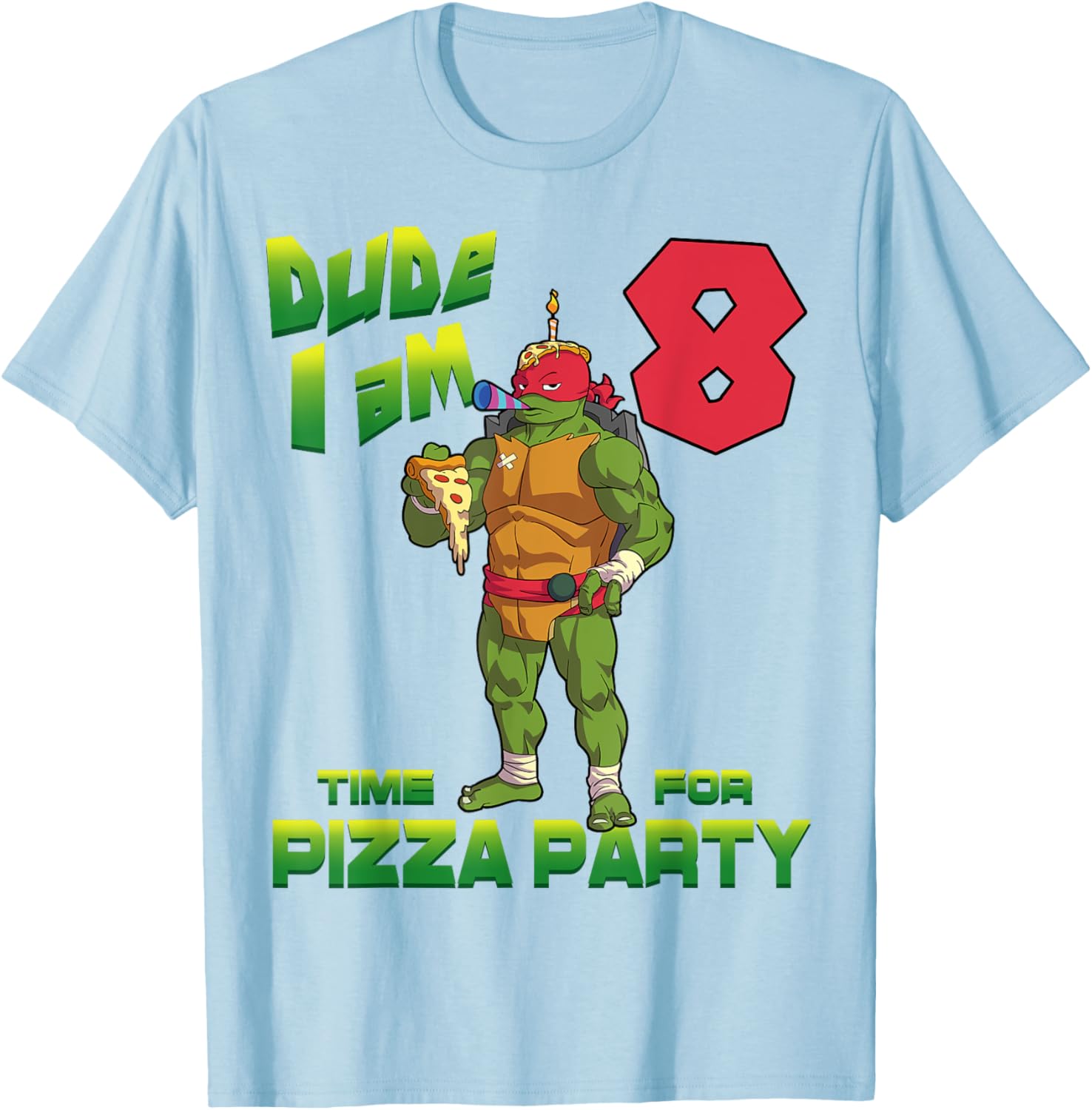 TMNT Raphael Pizza Party T-Shirt for Kids - Perfect Birthday Gift! - 11