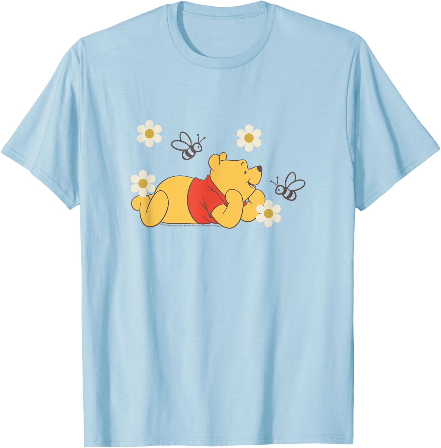 Winnie The Pooh Floral T-Shirt with Bees - Cute Nature-Inspired Apparel - 5