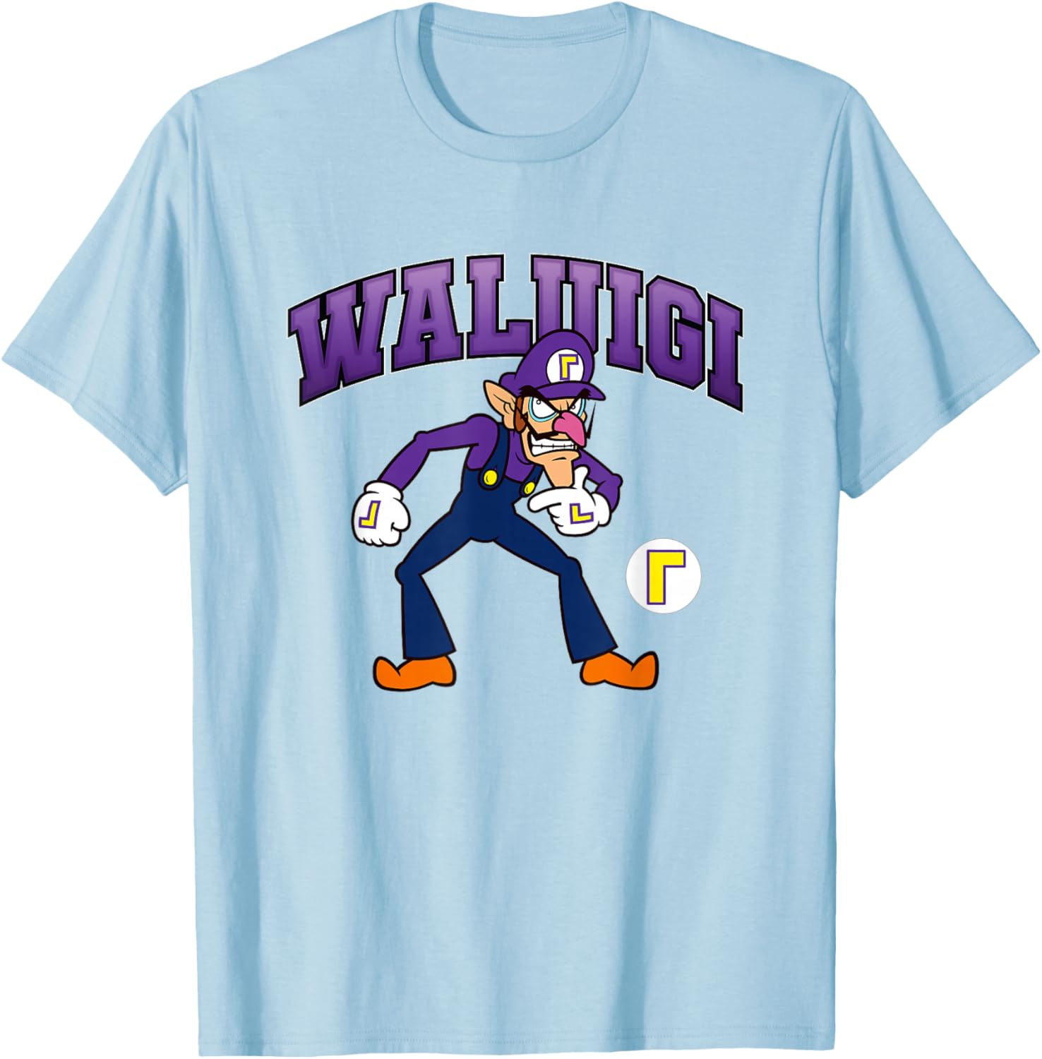 Super Mario Bros Waluigi Big Character Portrait T-Shirt for Fans - 2