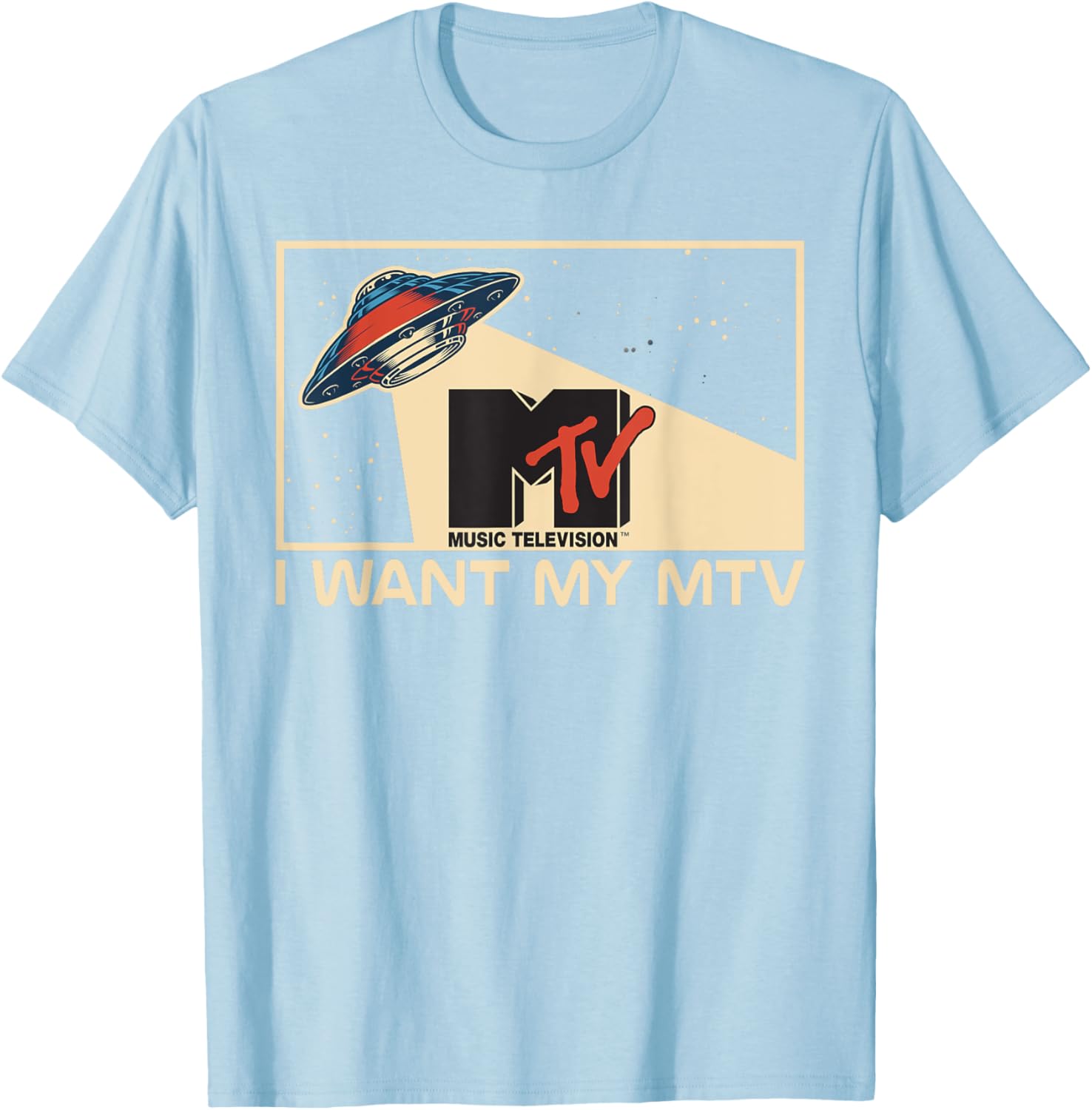 Mademark x MTV Vintage Alien UFO Beam T-Shirt for MTV Fans - 1