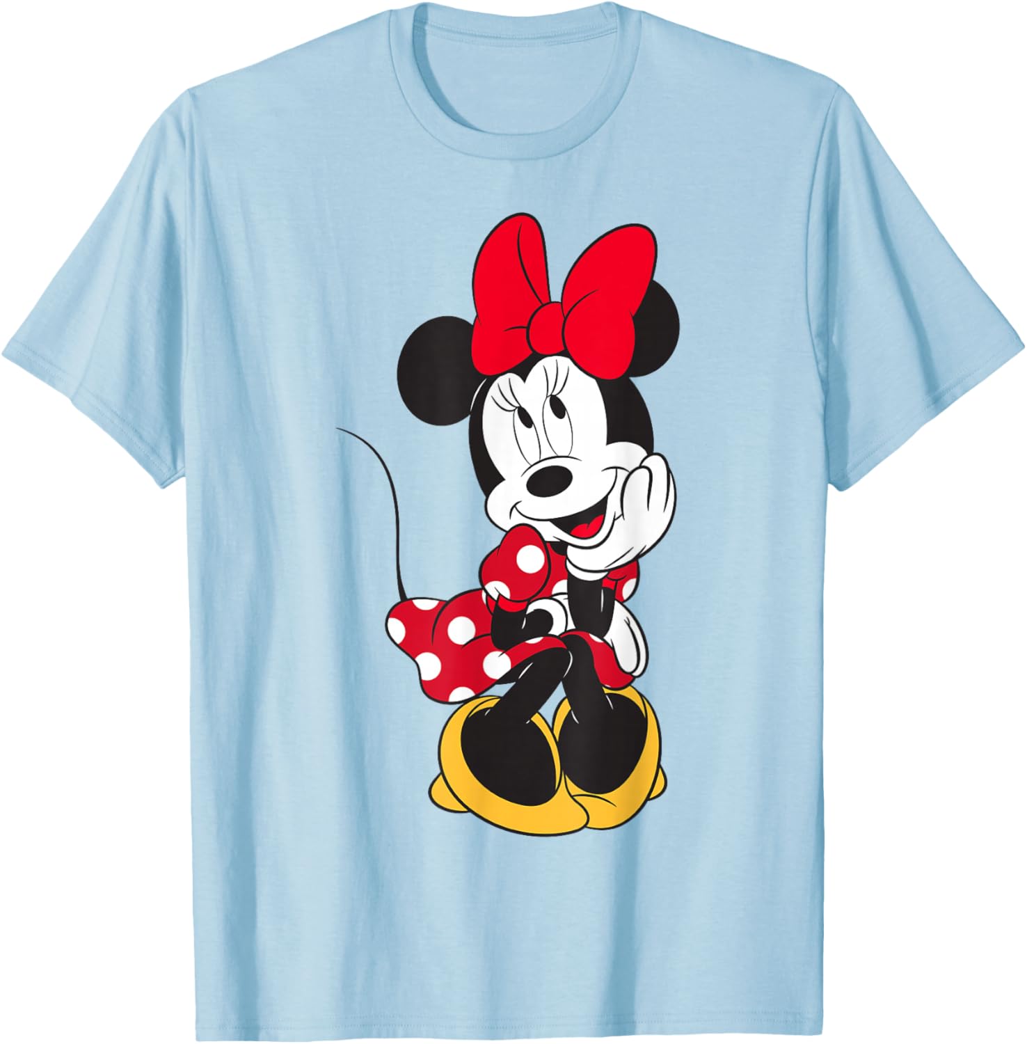 Cute Disney Minnie Mouse Daydreaming Pose T-Shirt for All Ages - 2