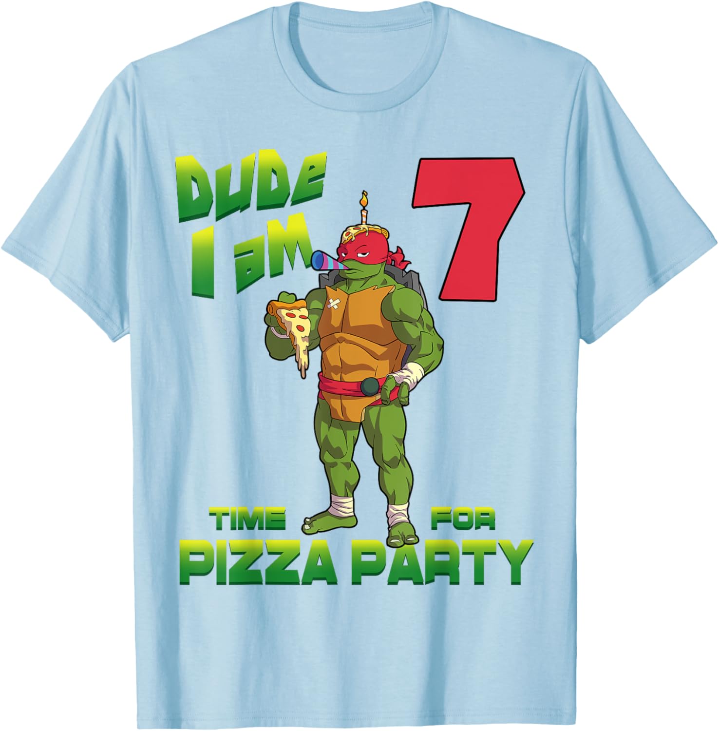 Mademark TMNT Raphael Pizza Party T-Shirt for 7 Year Olds - 7