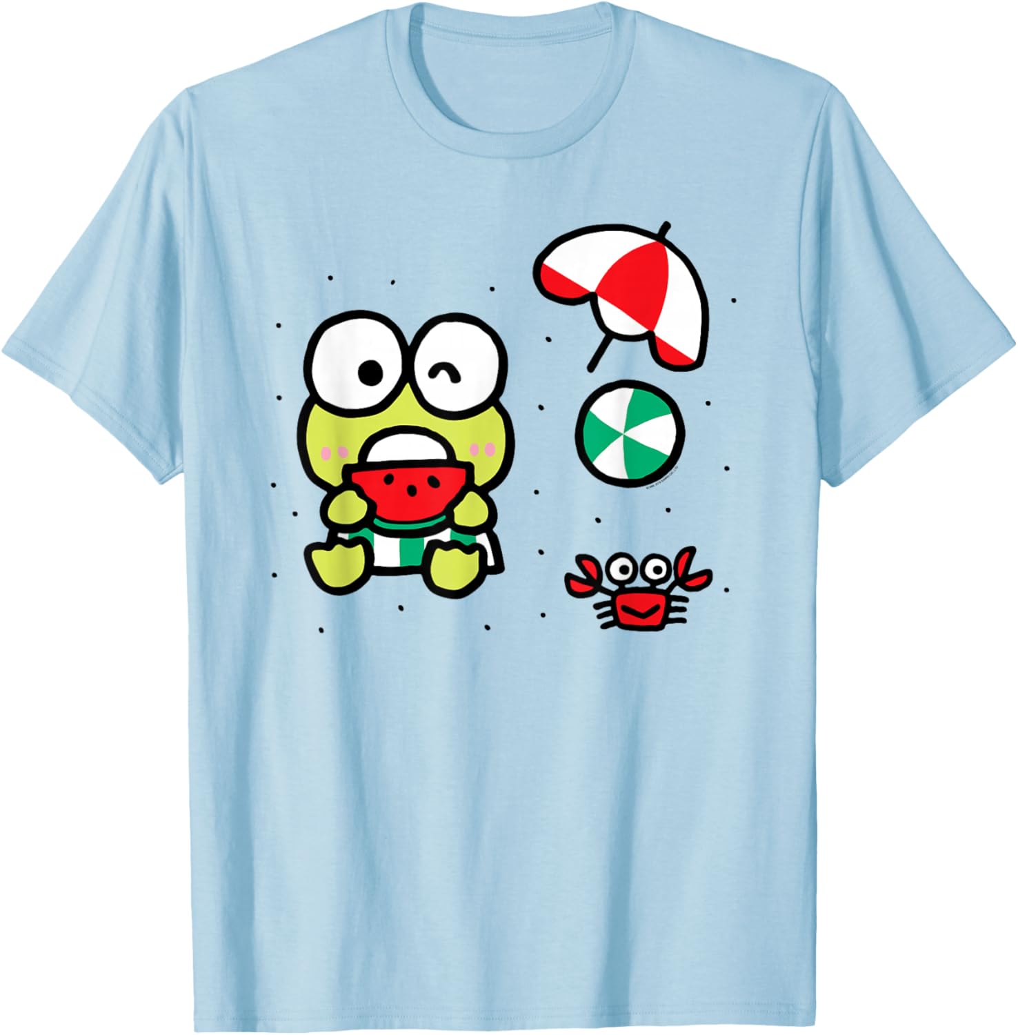 Keroppi Beach Summer Watermelon T-Shirt Fun and Cute Summer Apparel - 16