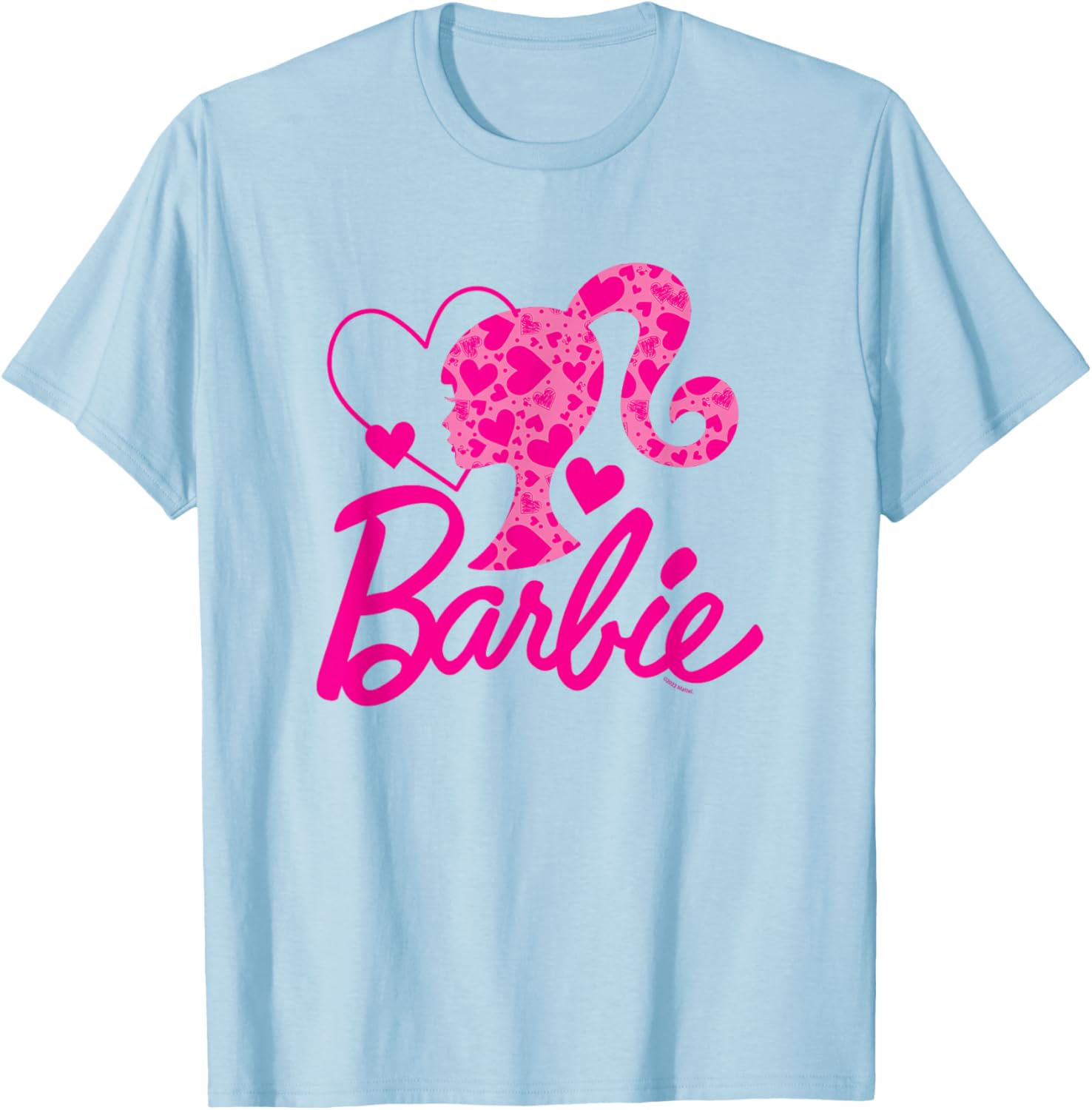 Barbie Black Heart Logo Crew Neck T-Shirt Cotton Blend Short Sleeve - 4