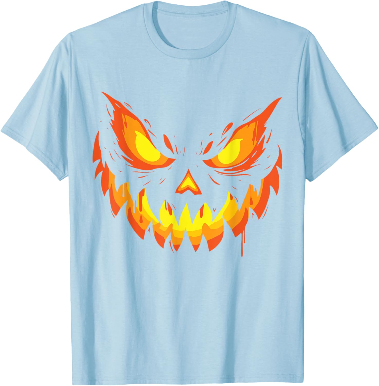 Scary Jack O Lantern Pumpkin Face Halloween T-Shirt for Boys and Men - 9