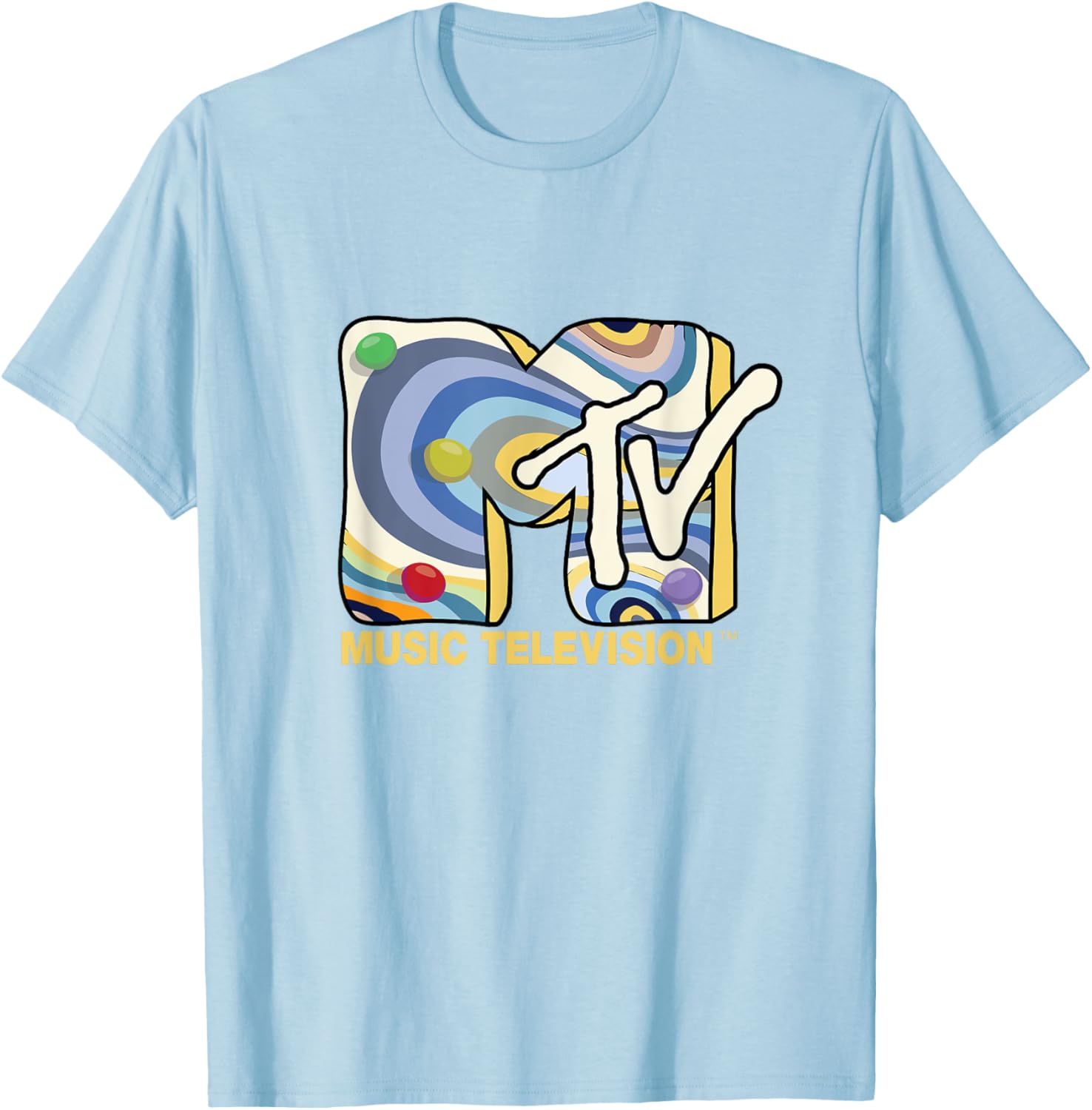 Mademark x MTV Retro Logo T-Shirt with 70s and 80s Party Art Design - 7