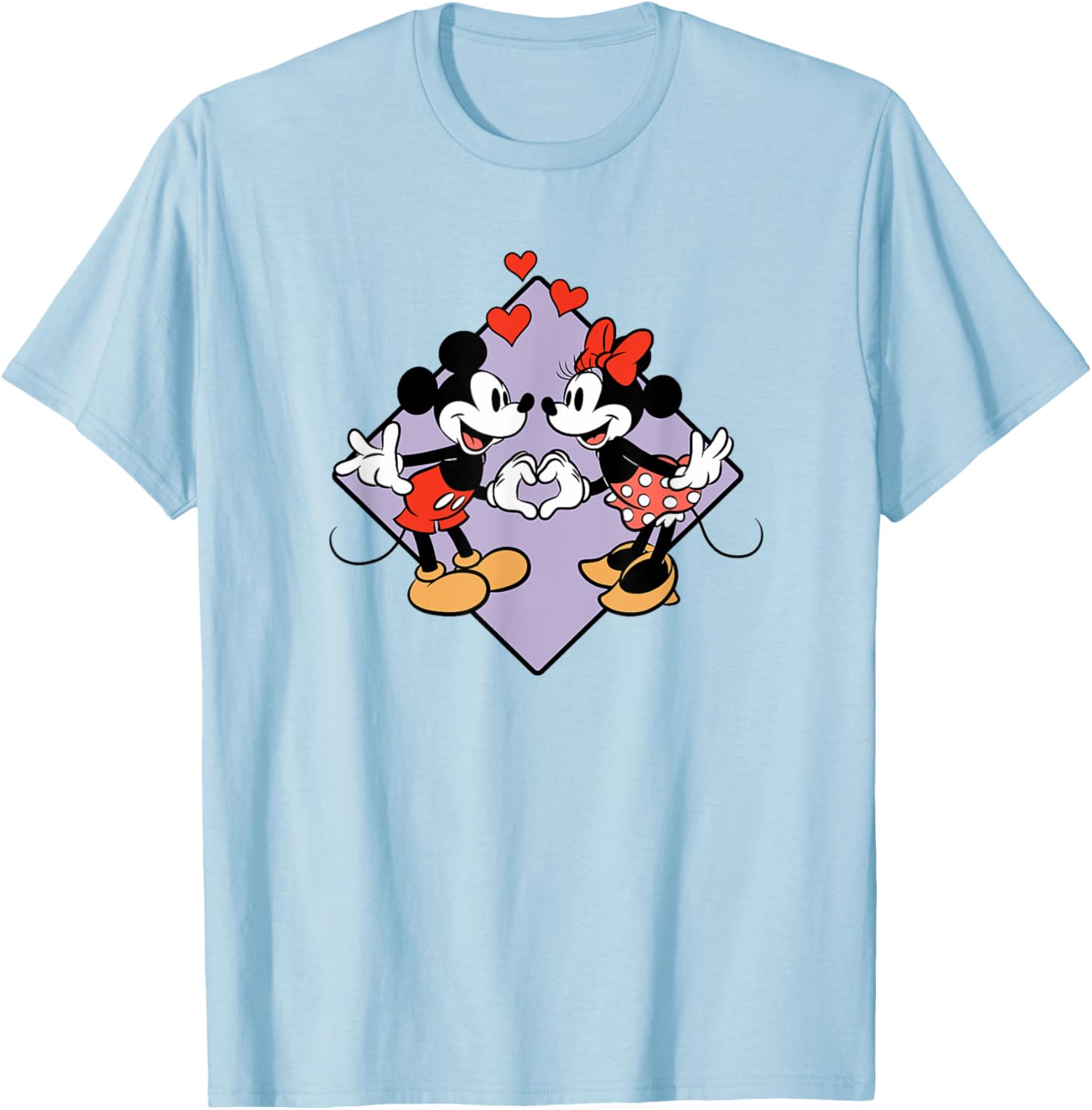 Cute Mickey and Minnie Valentine's Day Short Sleeve T-Shirt for Couples - 6