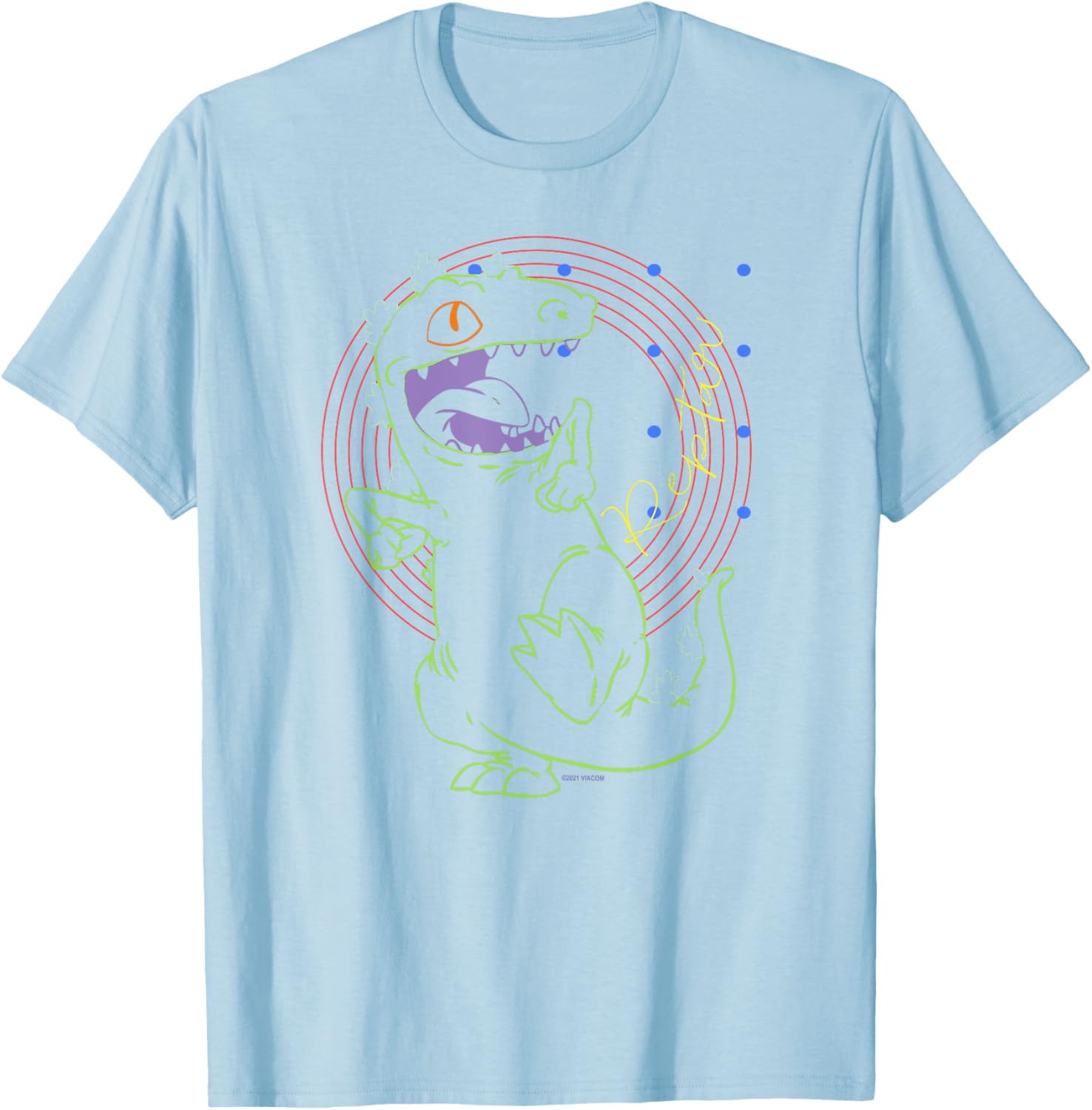 Mademark Rugrats Reptar Retro Outline T-Shirt for Nostalgic Fans - 15
