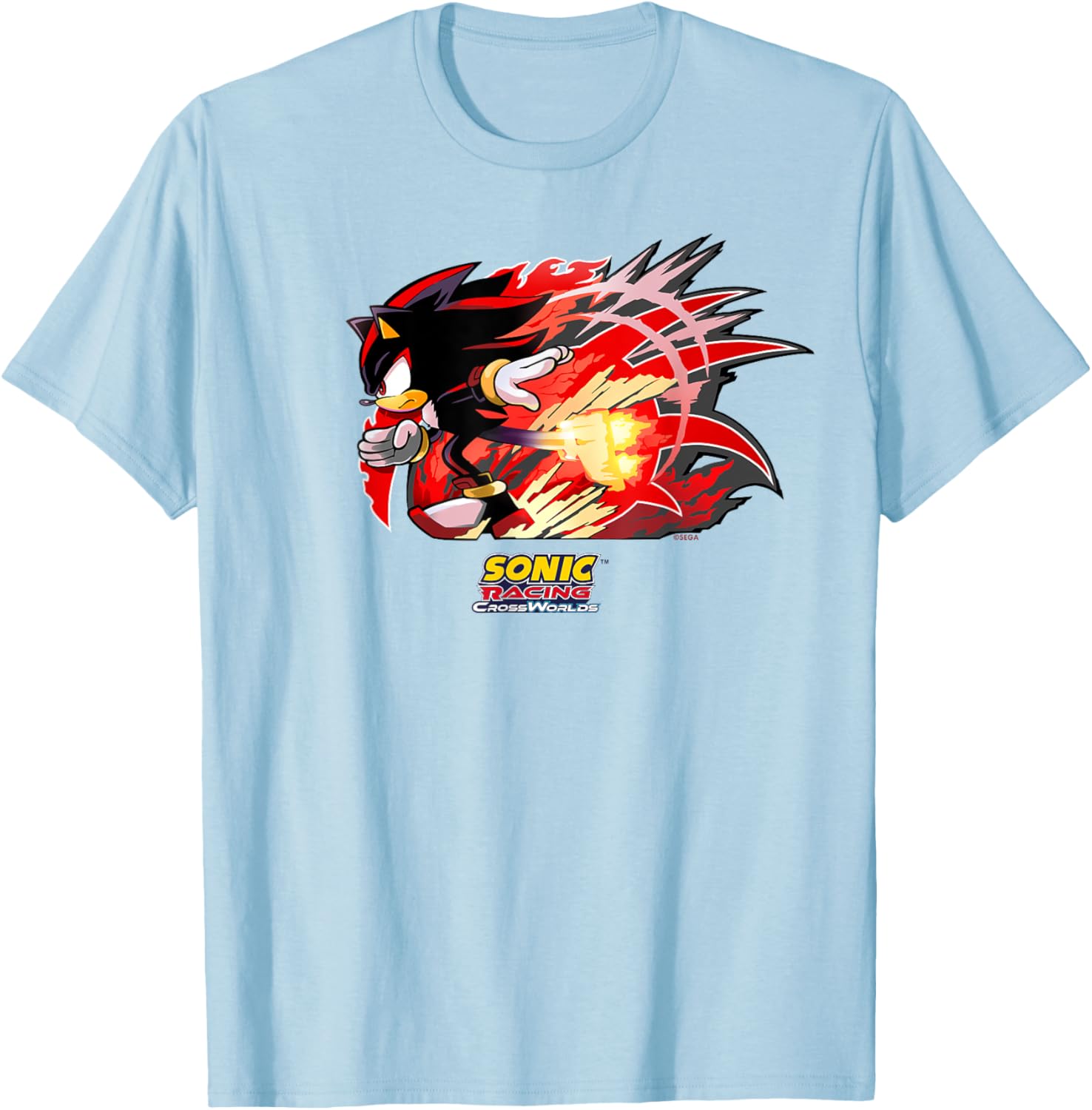 Sonic Racing CrossWorlds Shadow Decal T-Shirt for Gamers and Fans - 16