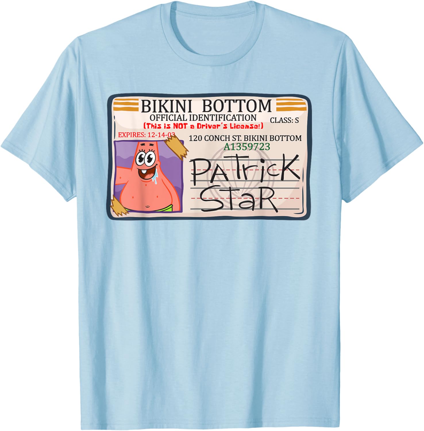 Mademark x SpongeBob Bikini Bottom Patrick Star Driving License T-Shirt - 6