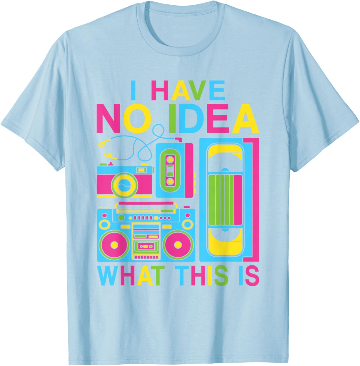 Retro 80s 90s Kids T-Shirt for Boys and Girls - Fun 'I Have No Idea' Design - 1