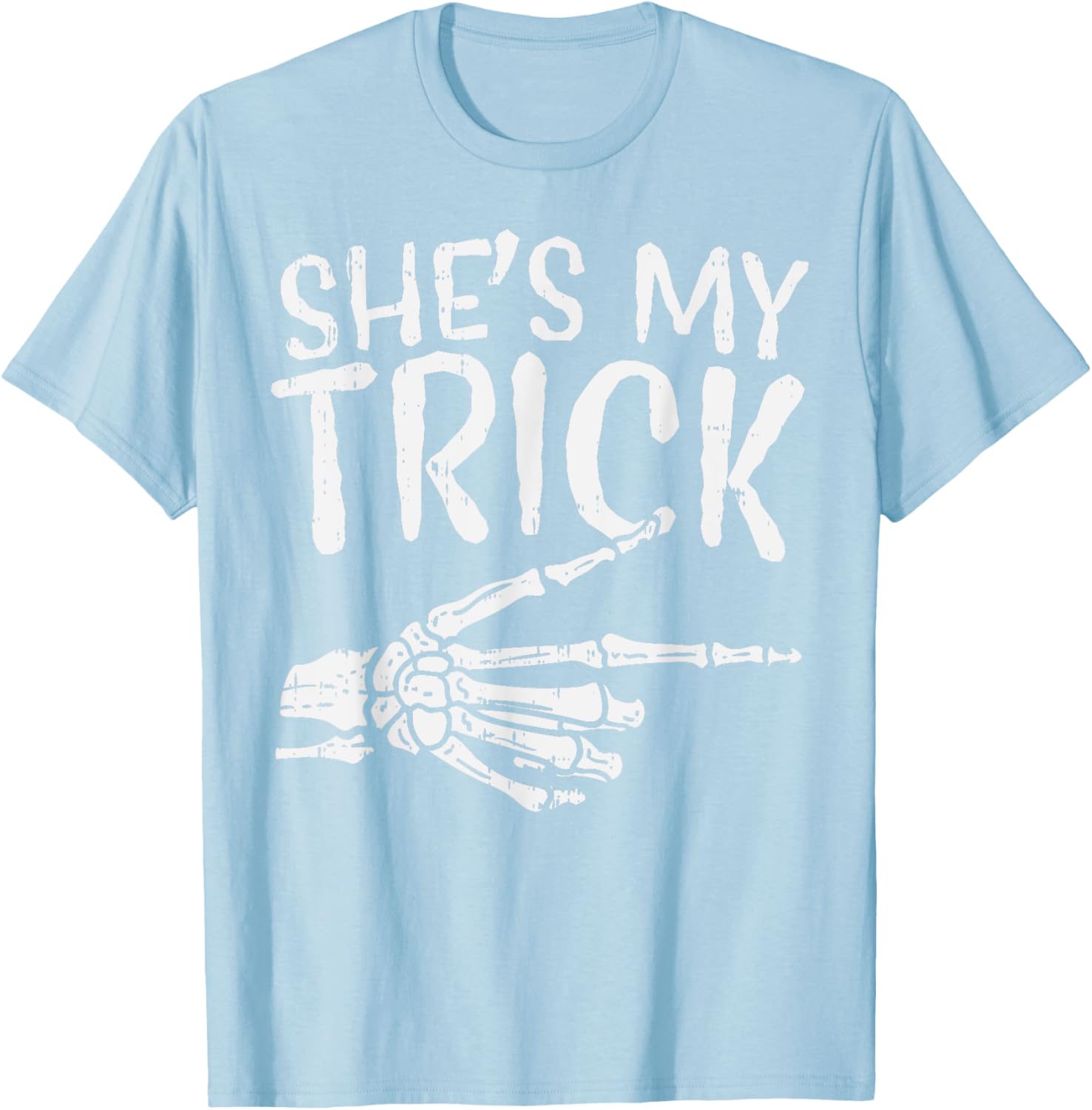 Cute Boyfriend T-Shirt for Matching Halloween Costume - She’s My Trick Design - 28