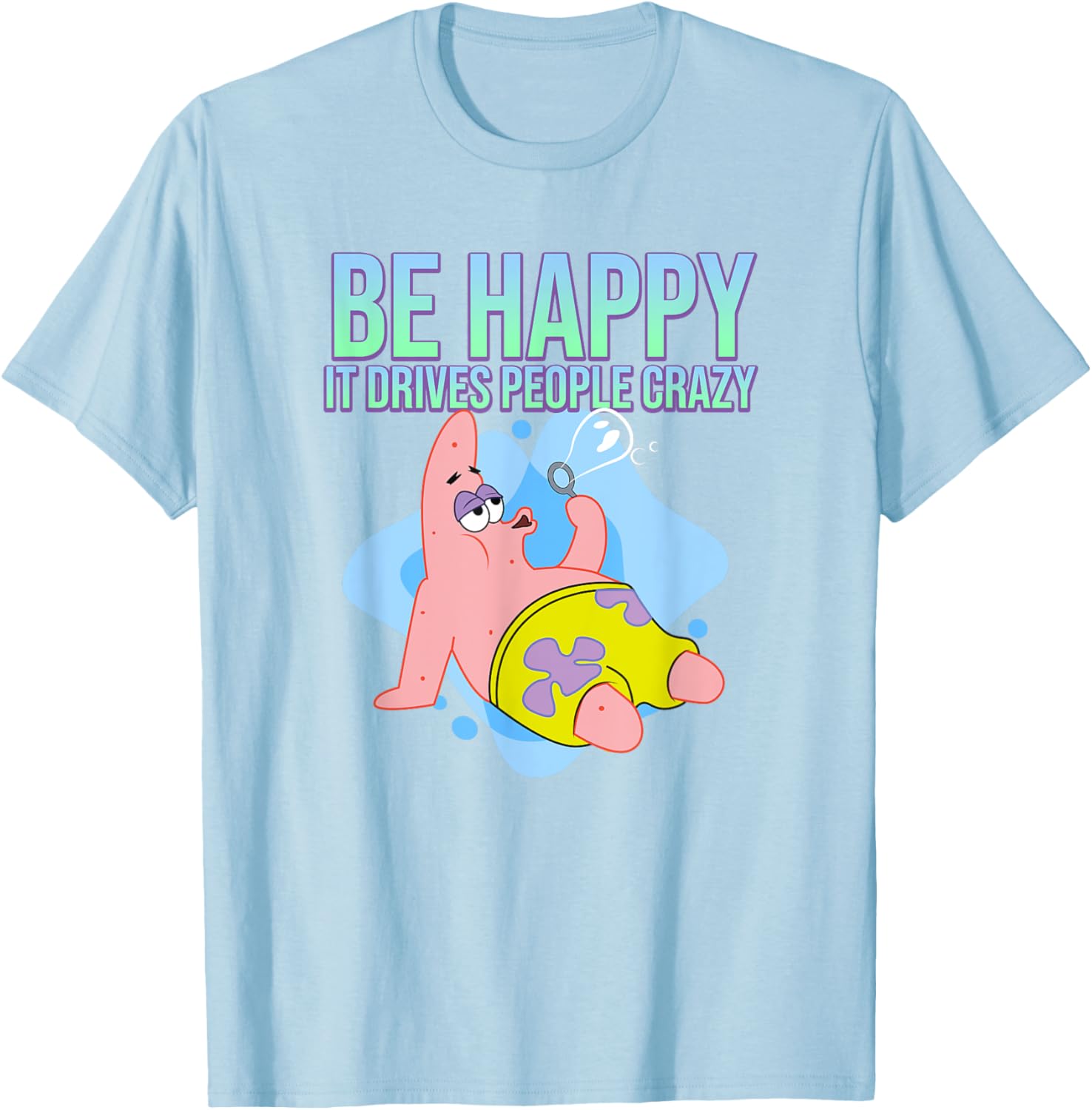 Mademark Patrick Star Be Happy T-Shirt Fun SpongeBob SquarePants Apparel - 16