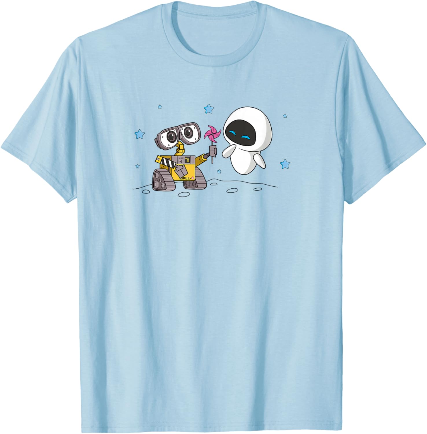 Disney Wall-E and Eve Moonscape Pinwheel T-Shirt for Fans and Collectors - 1