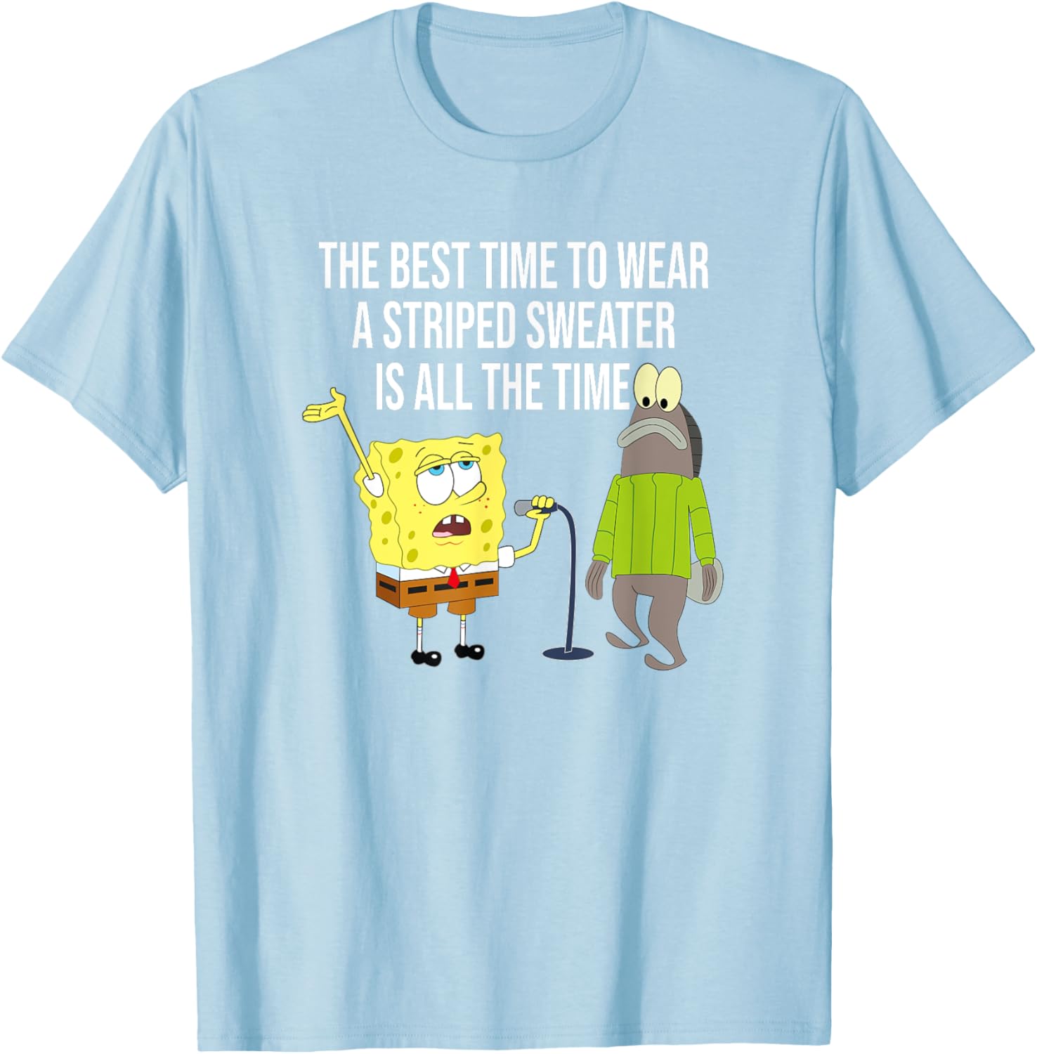 Mademark x SpongeBob SquarePants Striped Sweater T-Shirt for Fun Style - 1