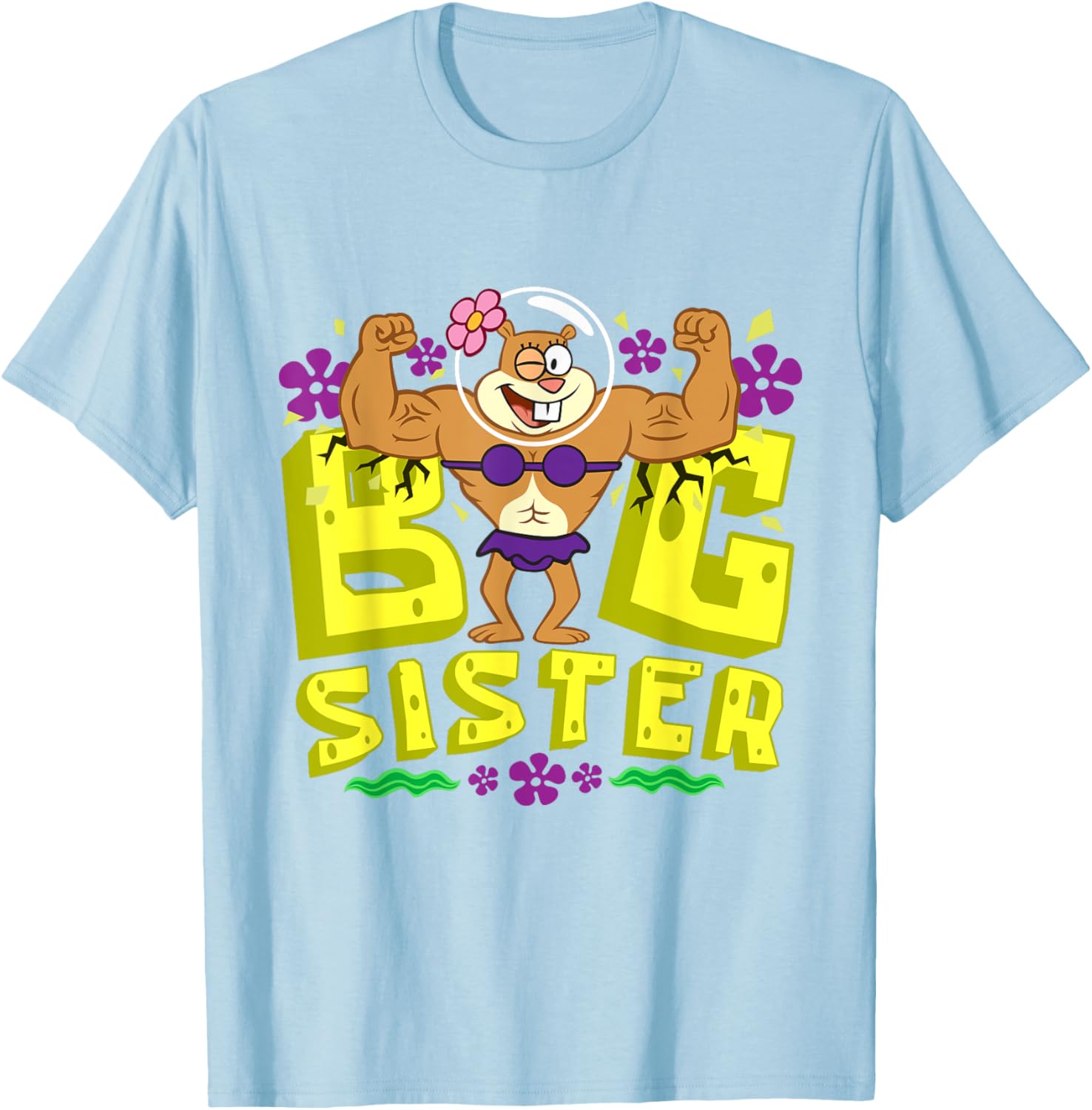 Mademark SpongeBob SquarePants Big Sister Strong Sister T-Shirt for Girls - 9