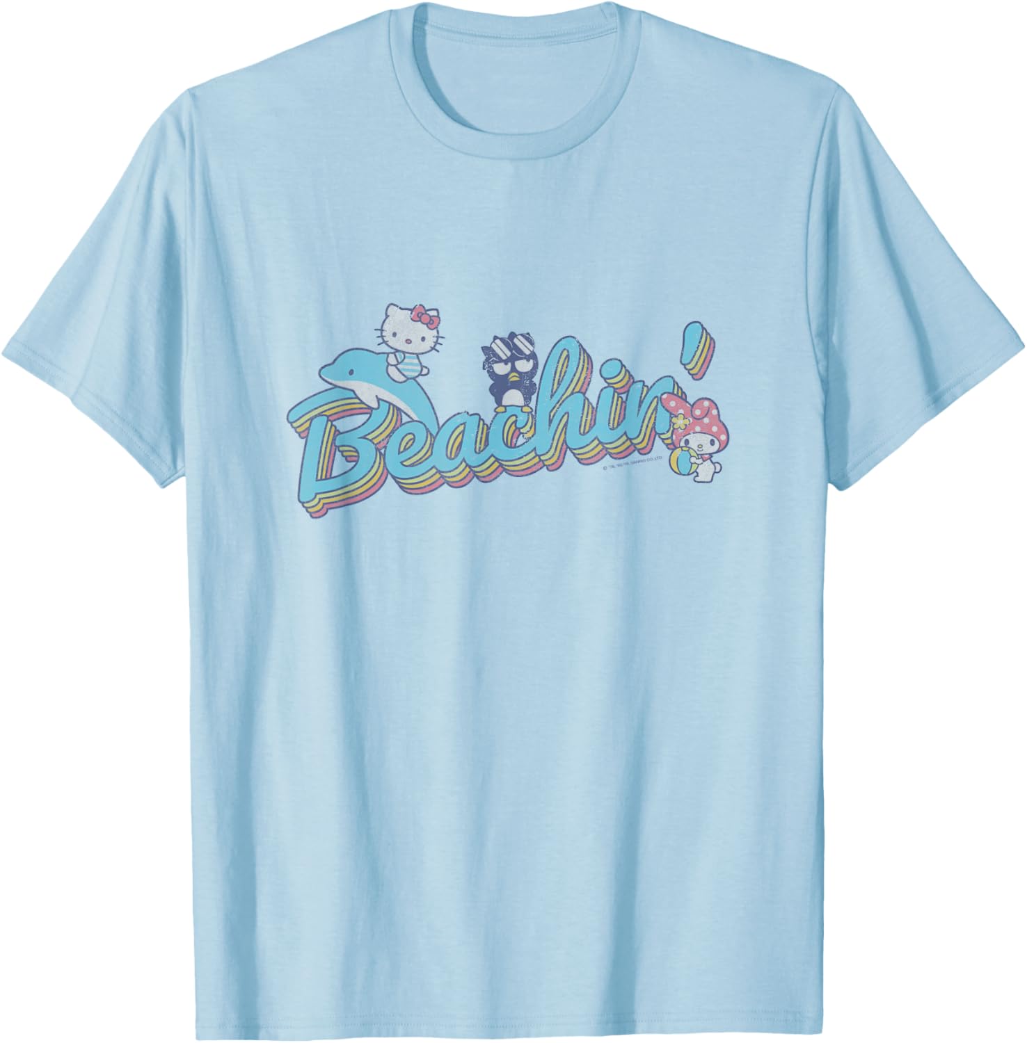 Hello Kitty My Melody Badtz-Maru Summer Vibes T-Shirt for Fun Beach Days - 16