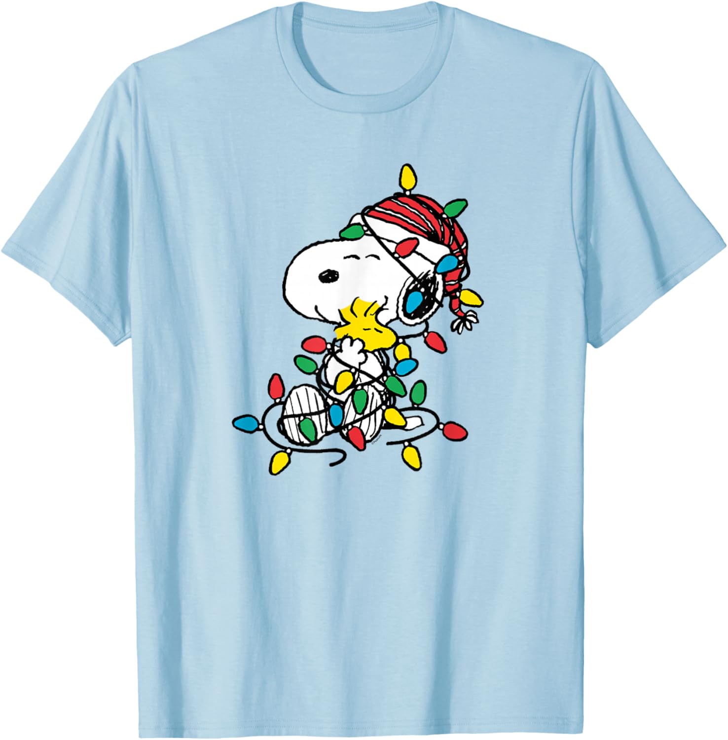 Peanuts Snoopy Woodstock Christmas Lights T-Shirt for Holiday Cheer - 12