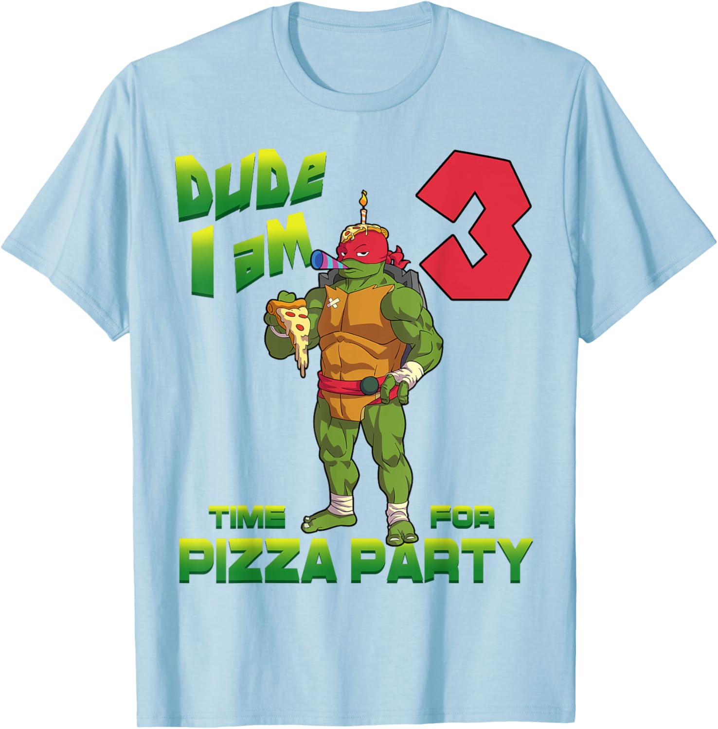 Mademark TMNT Raphael Pizza Birthday T-Shirt for 3 Year Old Kids - 25