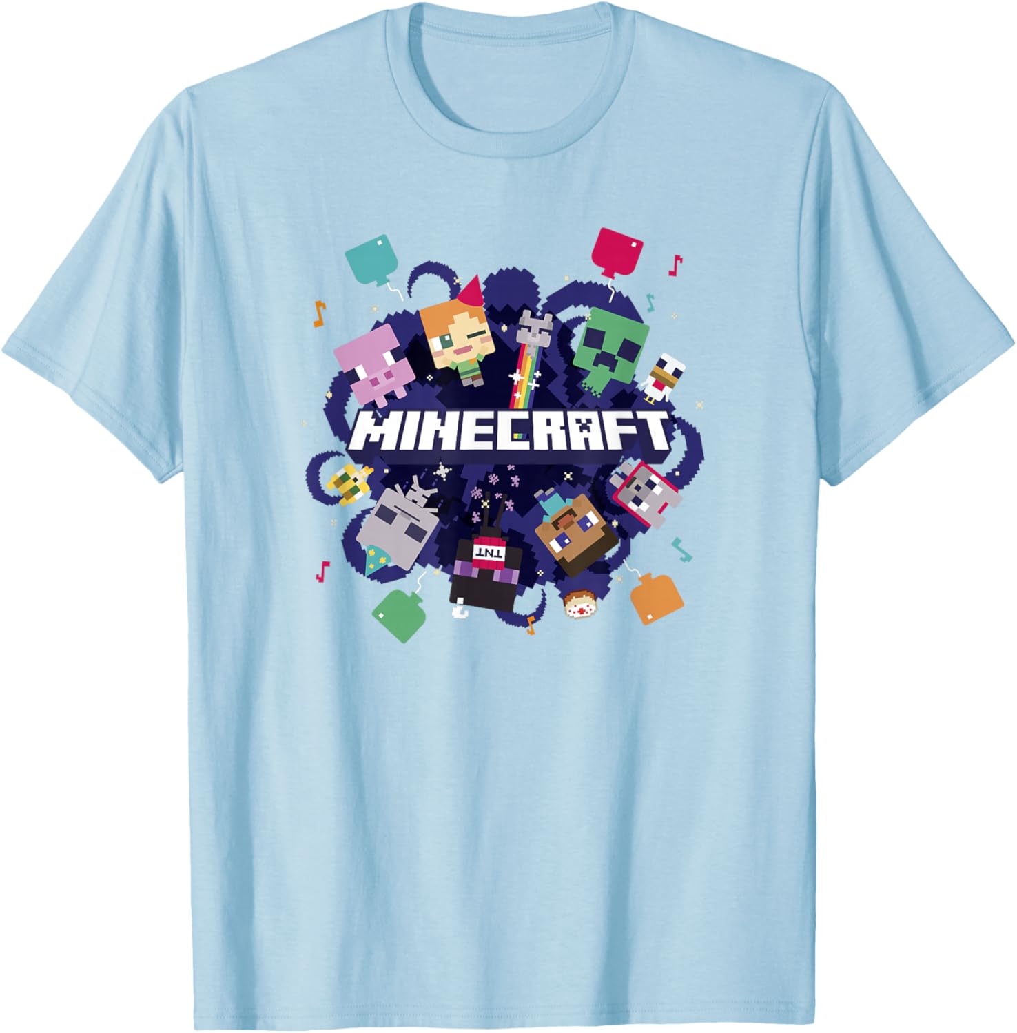 Minecraft Chibi Mobs Party Celebration T-Shirt for Fun Fans - 5