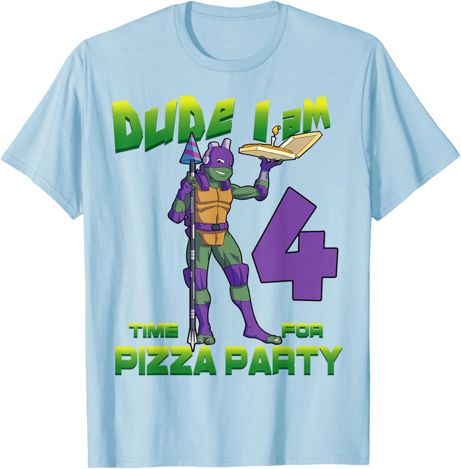 Mademark Teenage Mutant Ninja Turtles Donnie Pizza Birthday T-Shirt 4Y - 23