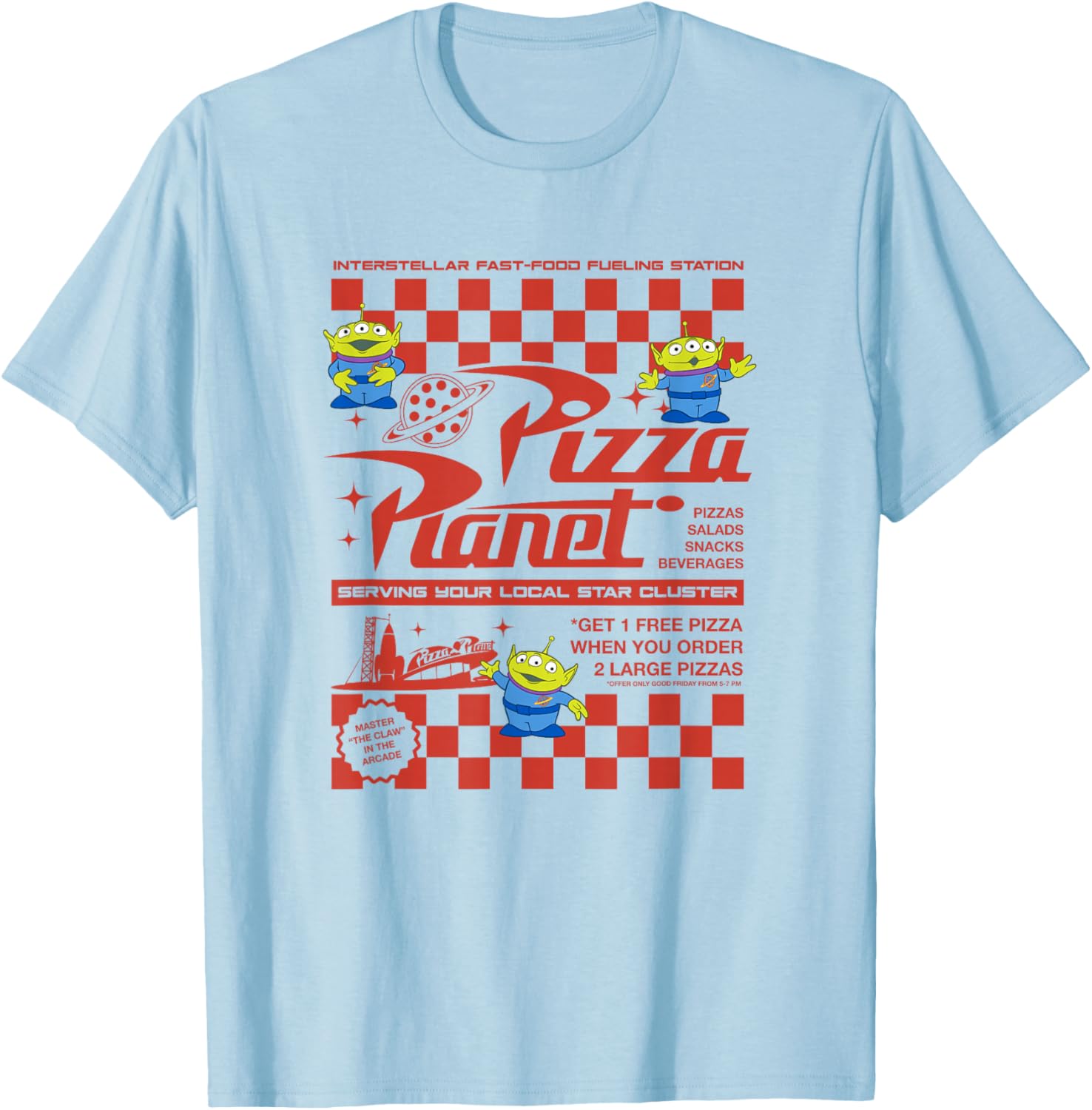 Disney Pixar Toy Story Pizza Planet Retro Flyer Logo T-Shirt for Fans - 7