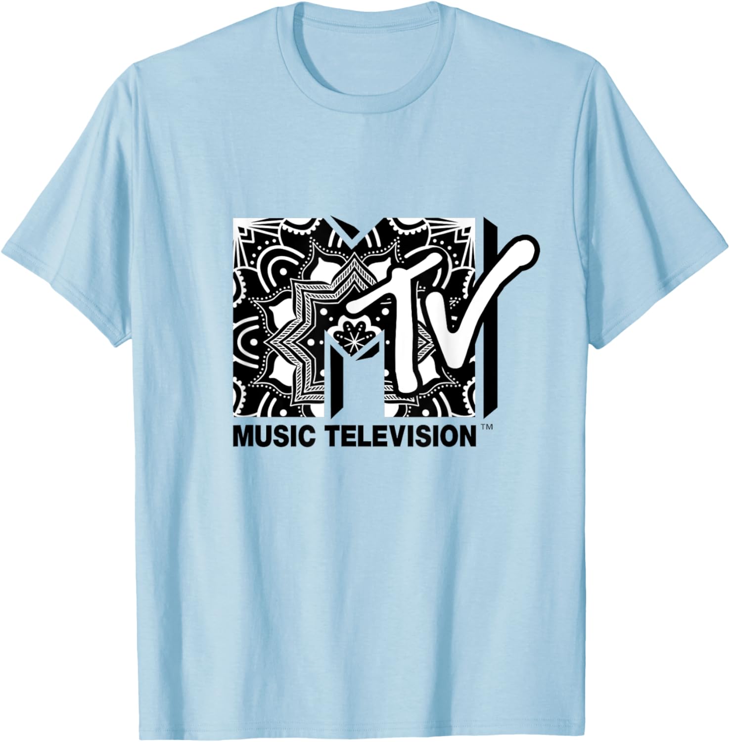 Mademark x MTV Mandala Black and White Logo T-Shirt for Trendy Style - 6