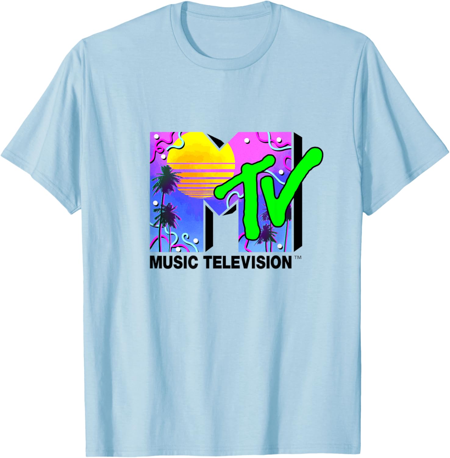 Mademark x MTV Miami Logo Art Deco Colors Sun T-Shirt for Trendy Style - 19