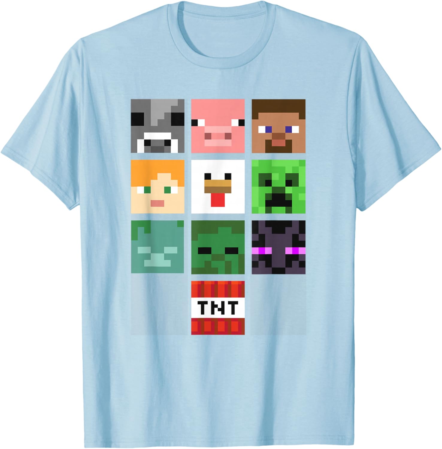 Minecraft Group Shot Faces Collage T-Shirt Fun Gaming Apparel - 4