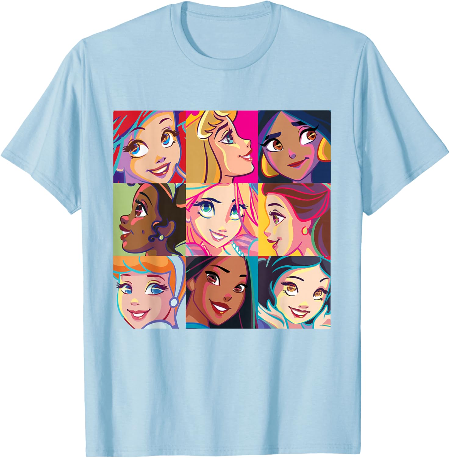 Disney Princess Pop Art Grid T-Shirt for Fun Fashion Lovers - 2