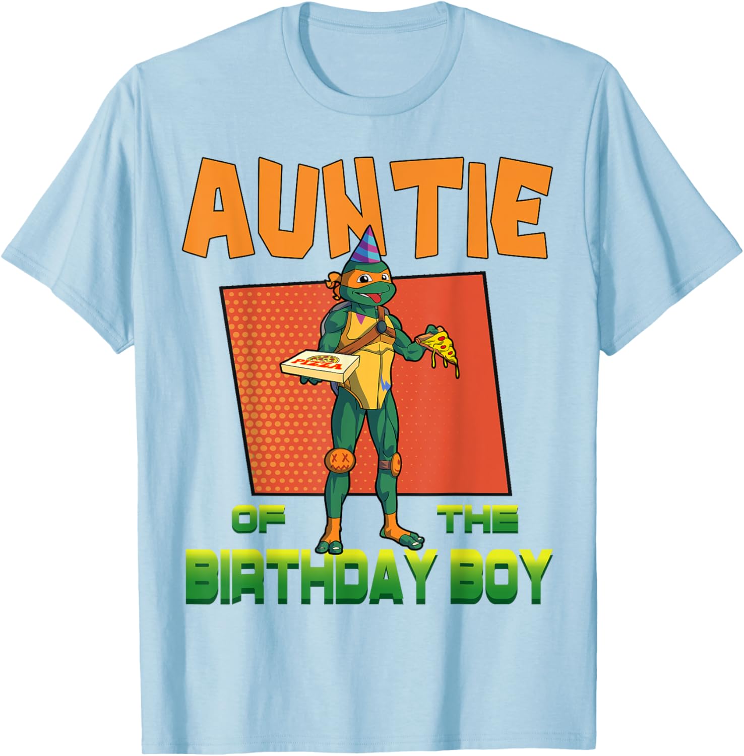 Mademark Teenage Mutant Ninja Turtles Mikey Pizza Party T-Shirt for Aunties - 14