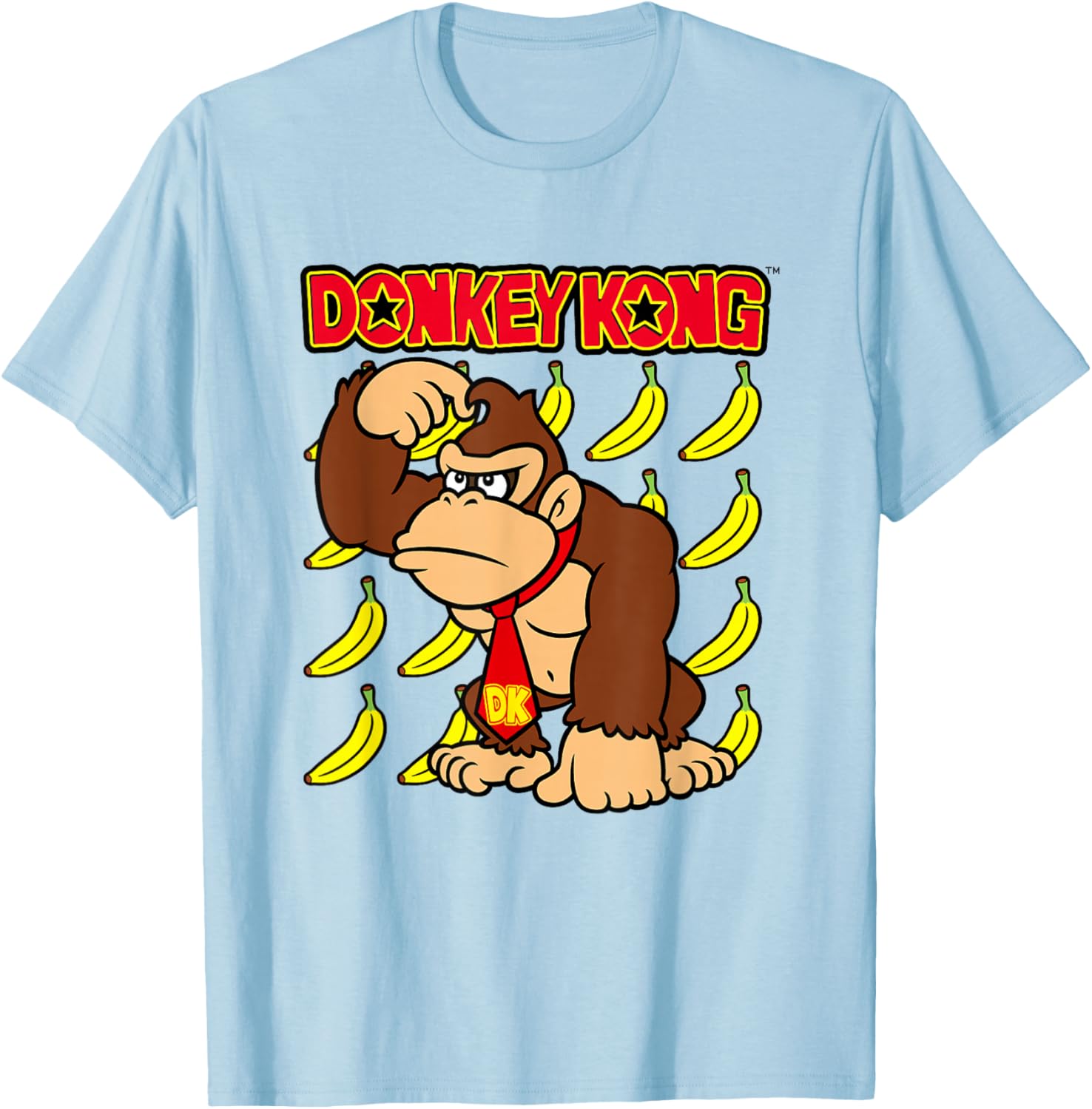 Donkey Kong Ape Thoughts Banana Background Graphic T-Shirt for Fans - 11