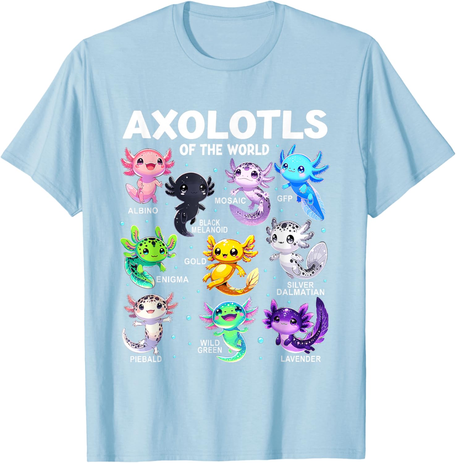 Kawaii Axolotl Graphic Tee Cute Animal T-Shirt for Axolotl Lovers - 6