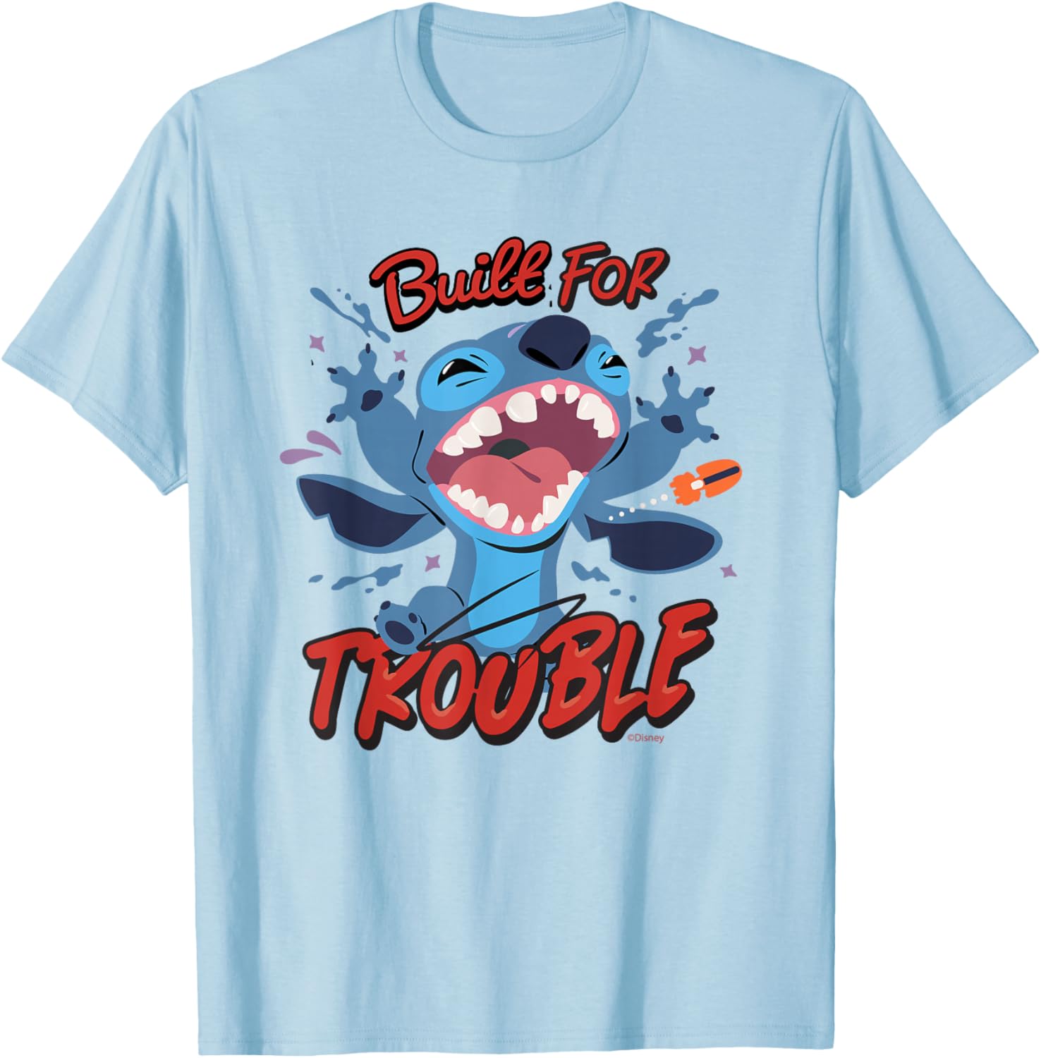 Disney Stitch Built for Trouble T-Shirt Fun Apparel for Fans of Lilo and Stitch - 19