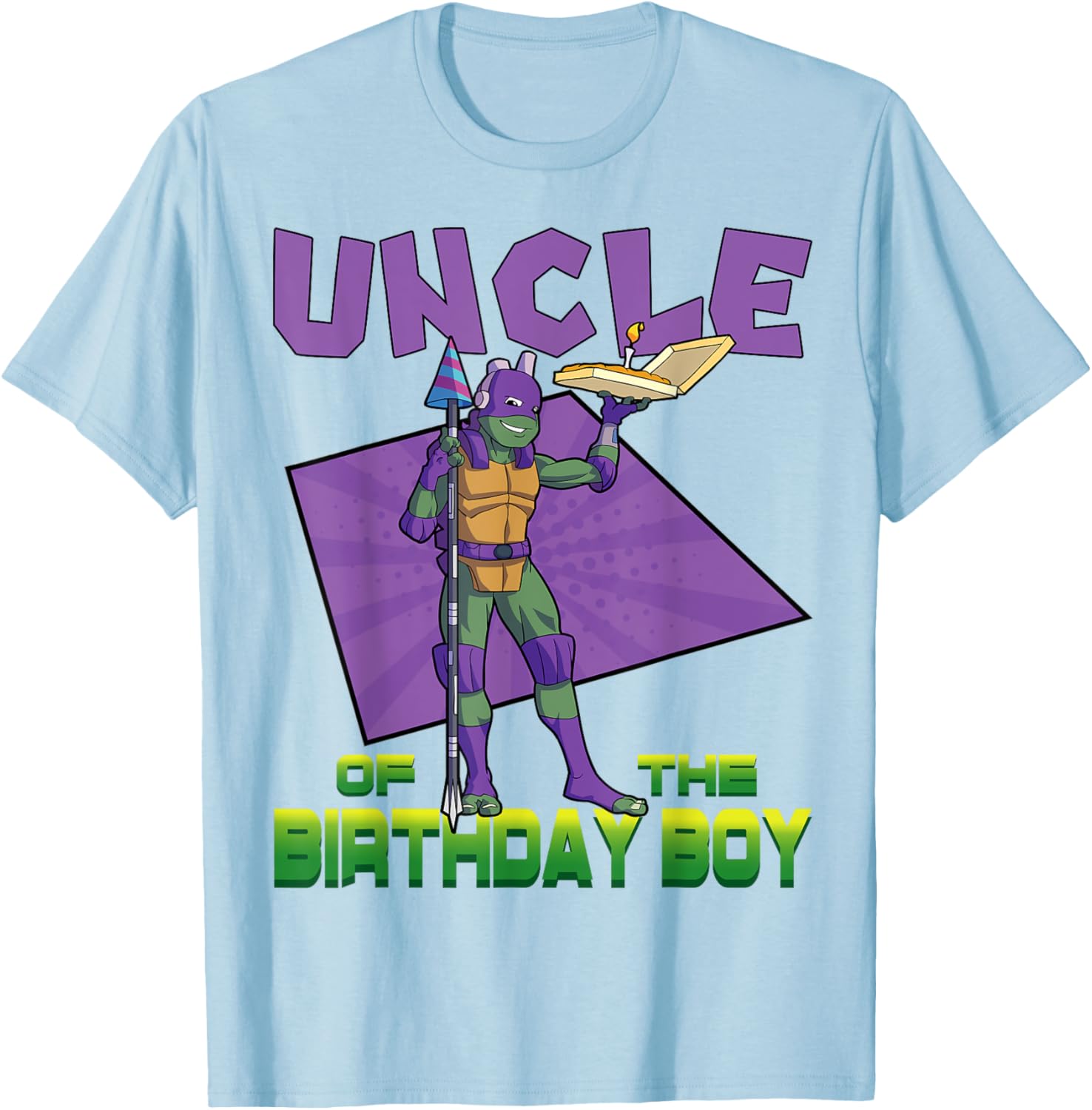 Mademark TMNT Donnie Uncle Birthday Boy Pizza Party T-Shirt for Kids - 9