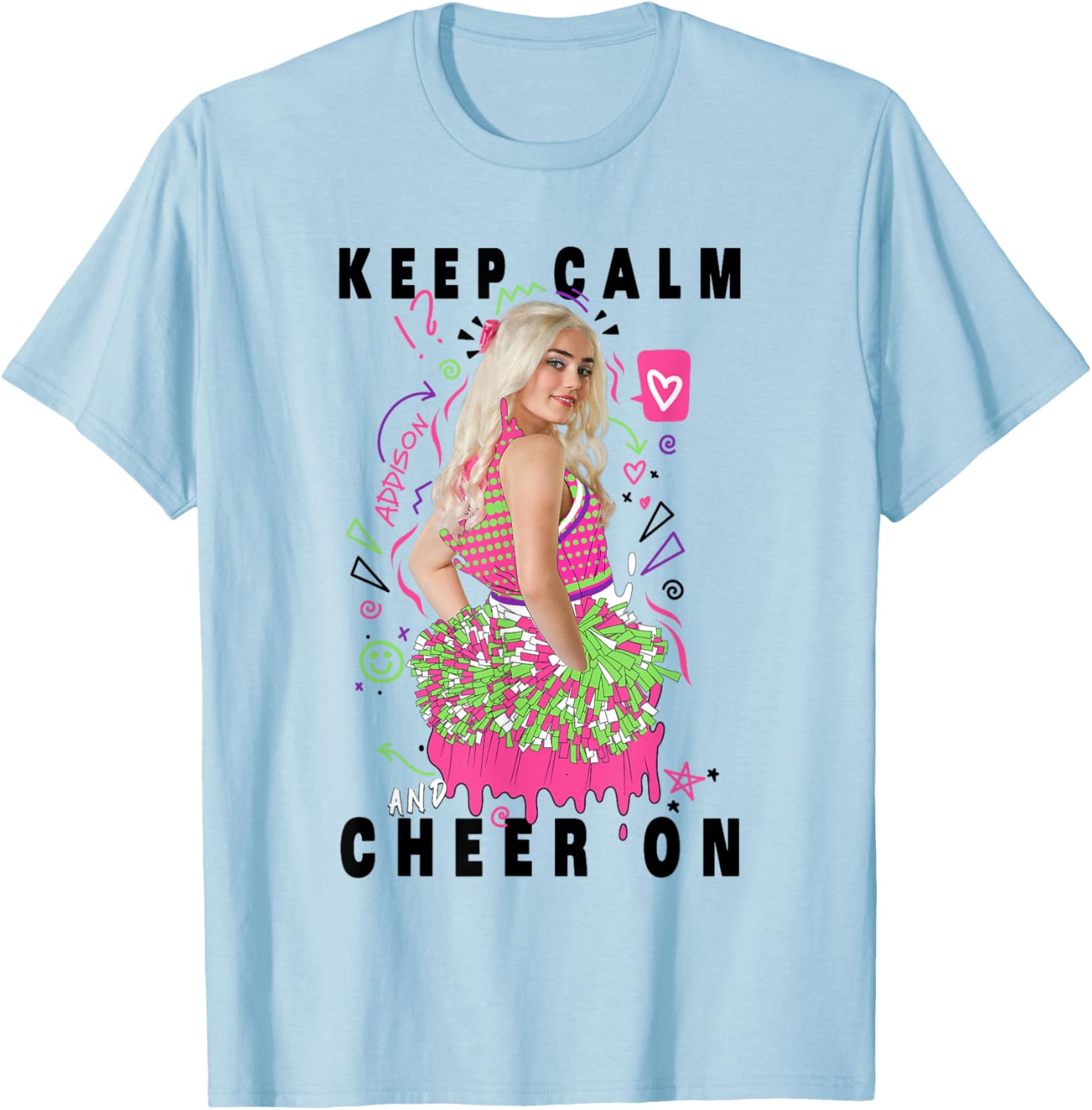 Disney Channel Zombies 2 Addison Keep Calm Cheer On T-Shirt for Fans - 7