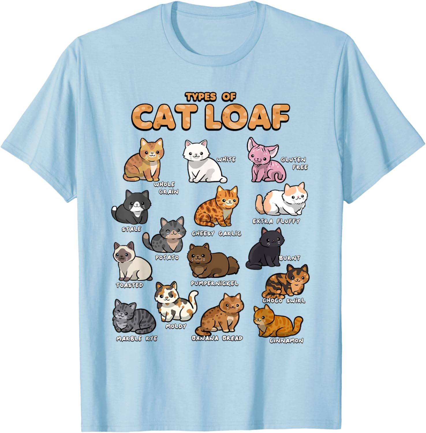 Cute Cat Loaf Kawaii Kitten T-Shirt for Cat Lovers Men Women Kids - 9