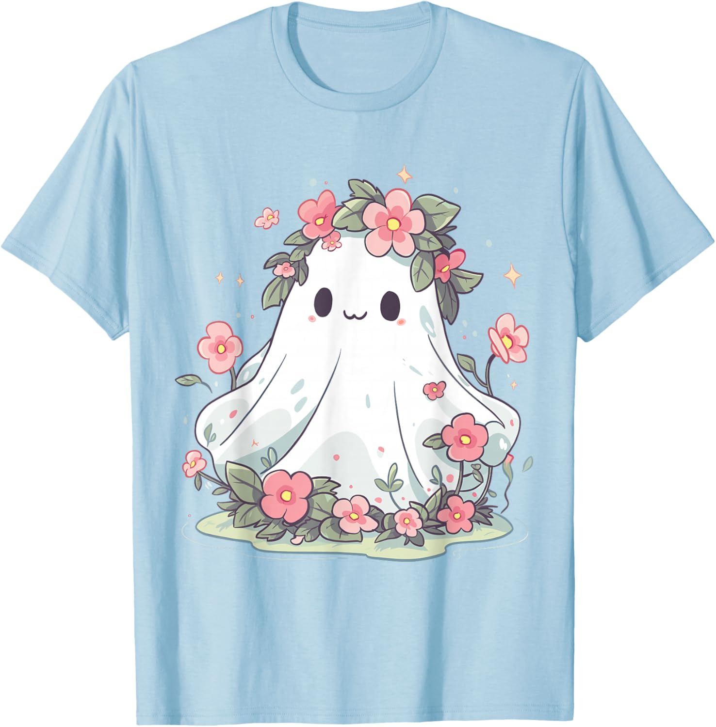 Floral Ghost Halloween Shirt for Girls and Women – Fun Costume T-Shirt - 7