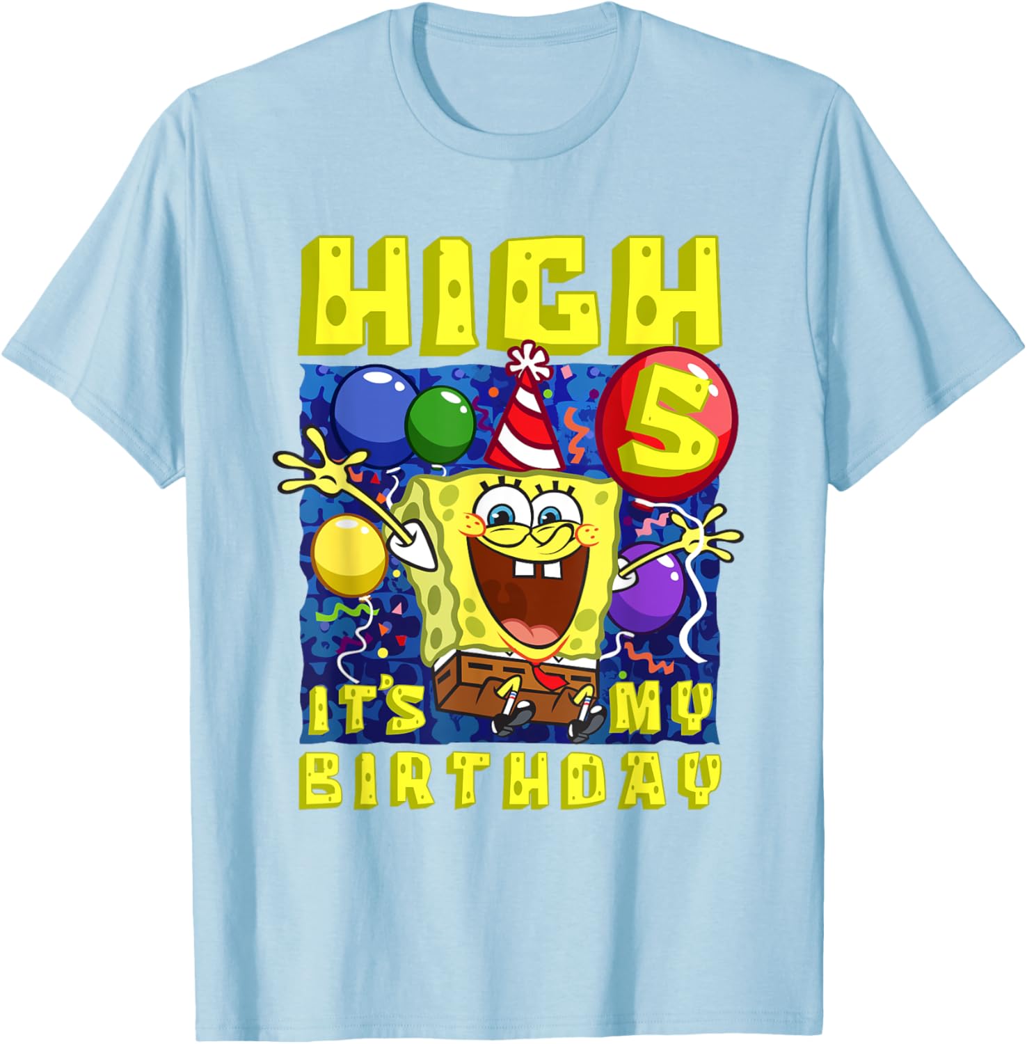 SpongeBob SquarePants Birthday T-Shirt for Boys and Girls Age 5 - 14